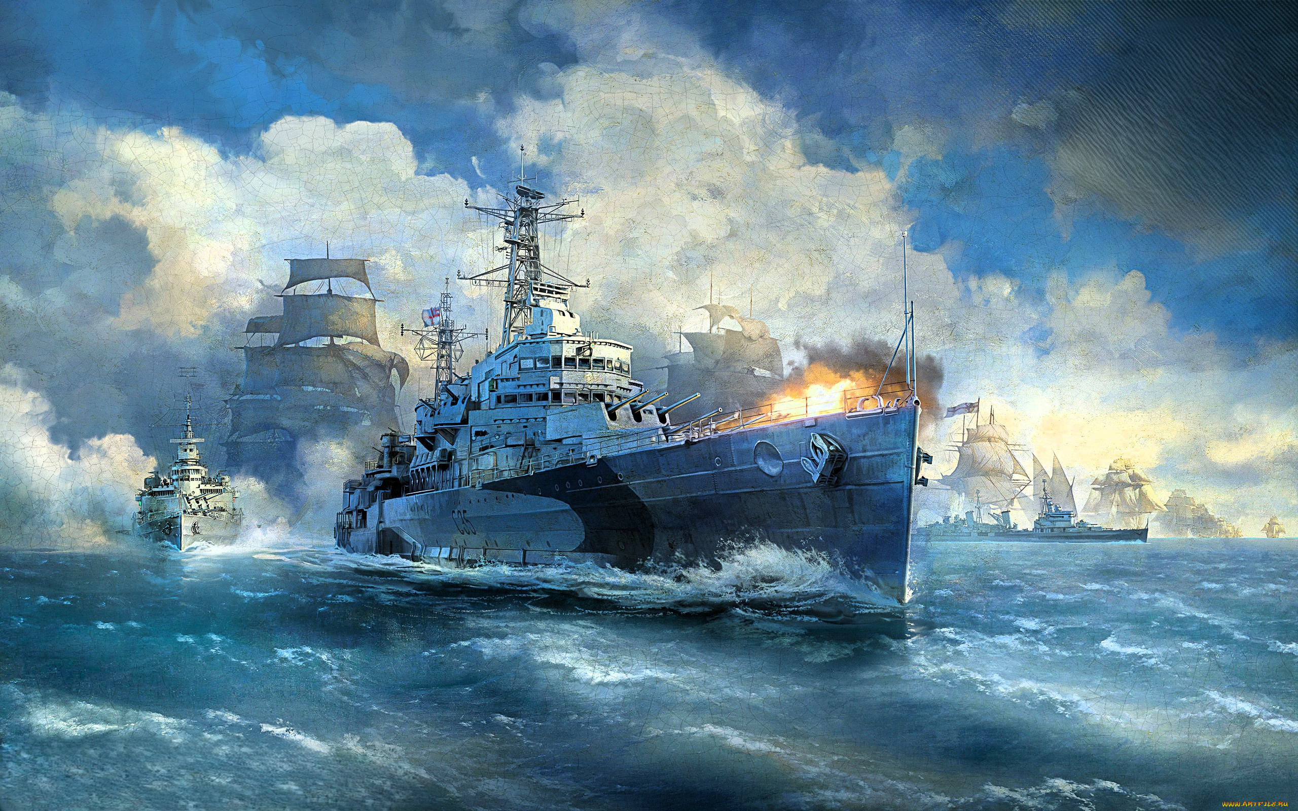 видео, игры, world, of, warships, корабли, море, тучи