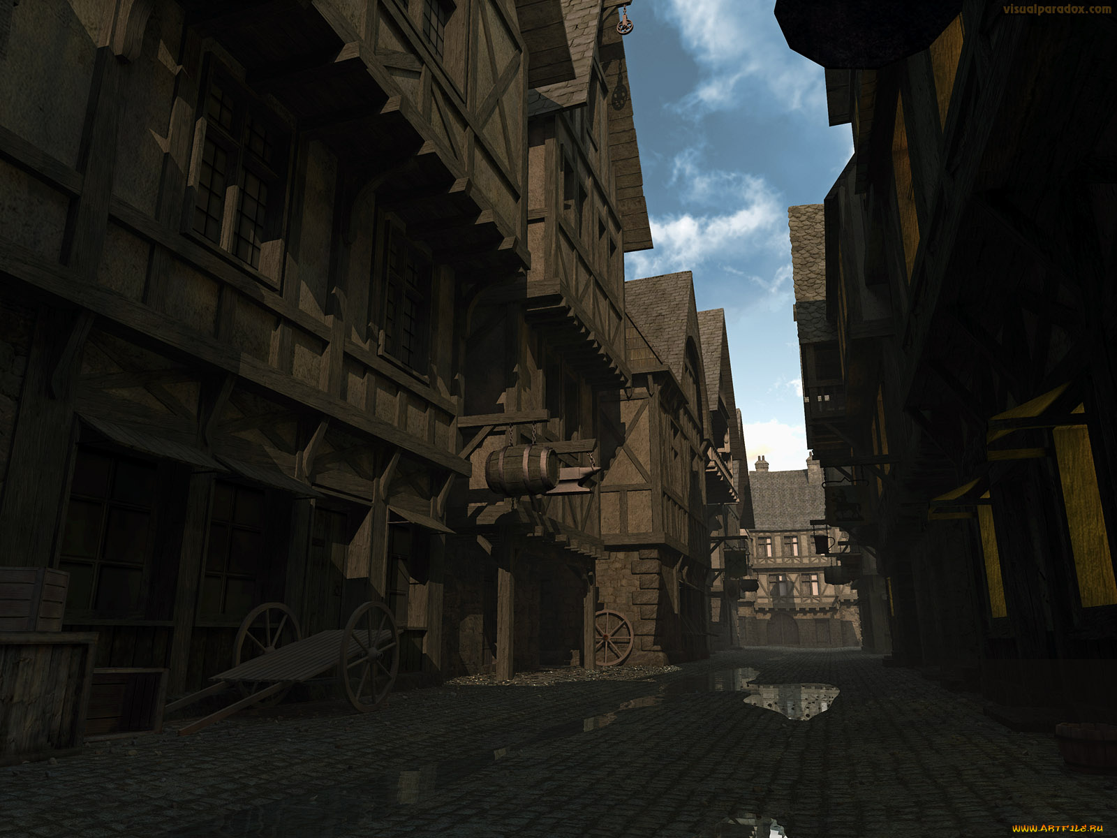 3д, графика, architecture, архитектура, дома, улица