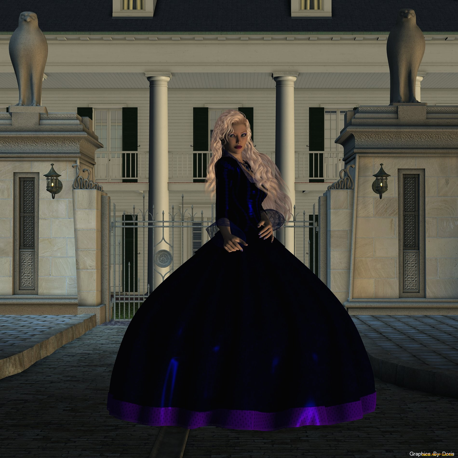 3д, графика, people, люди, девушка, вечер