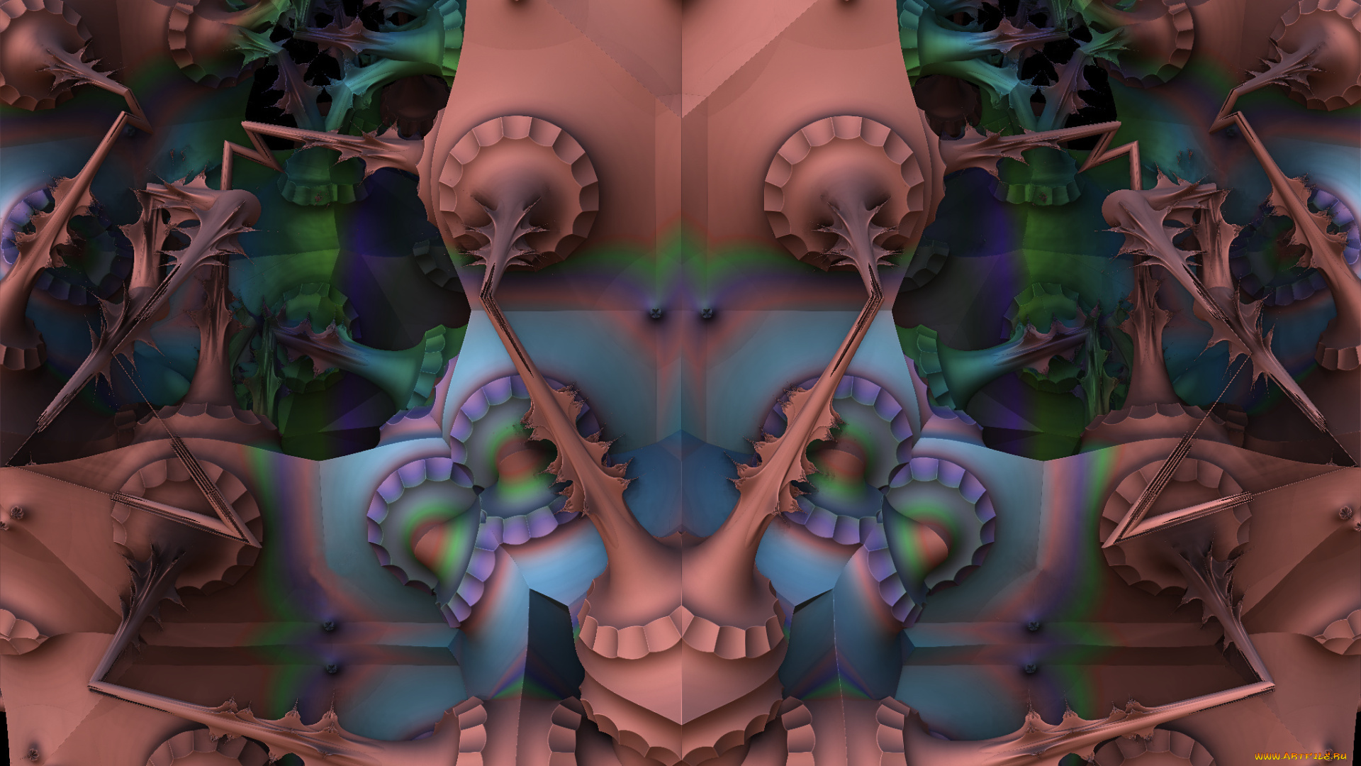 3д, графика, fractal, фракталы, фон, цвета, узор