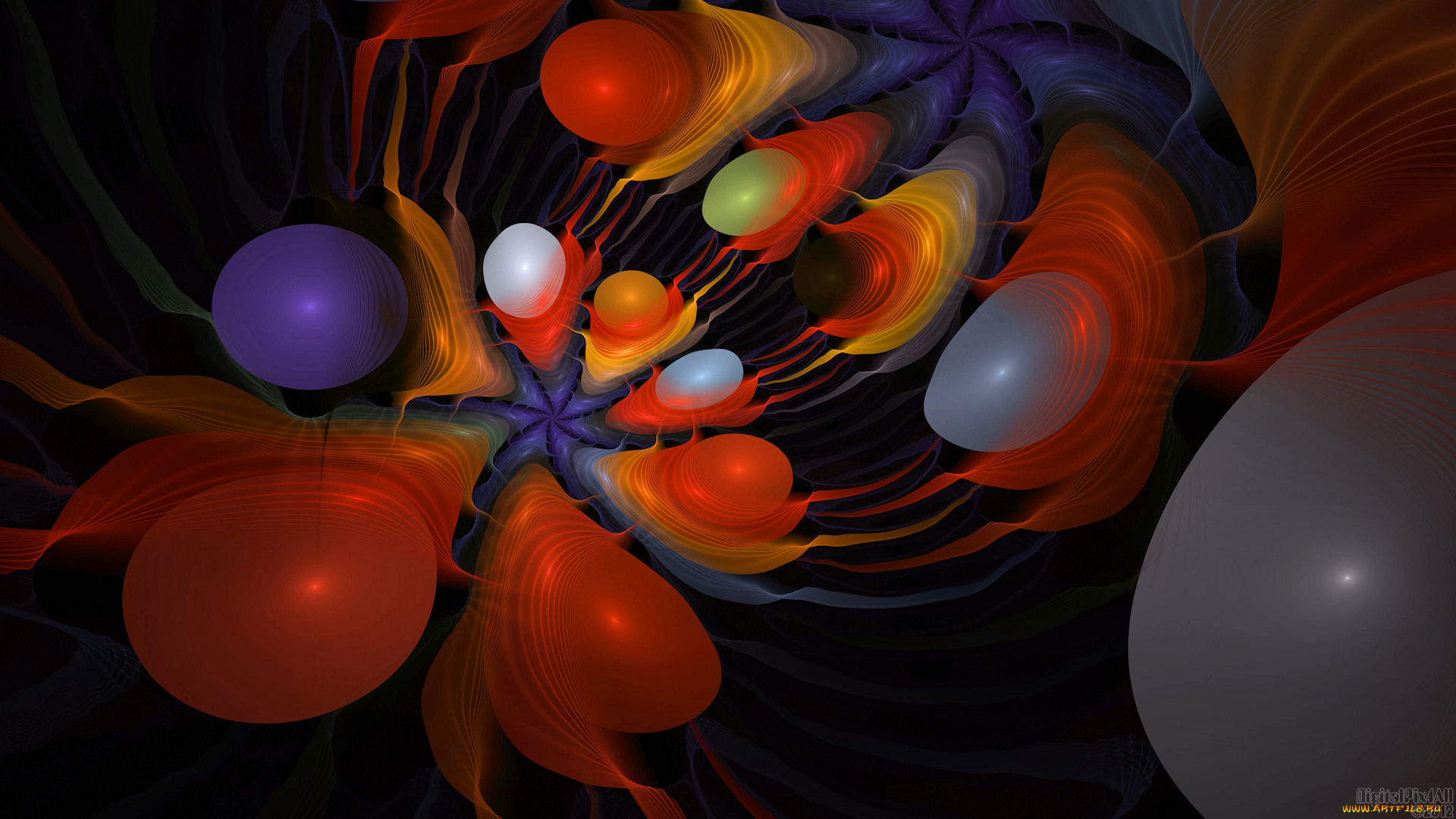 3д, графика, fractal, фракталы, фон, цвета, узор