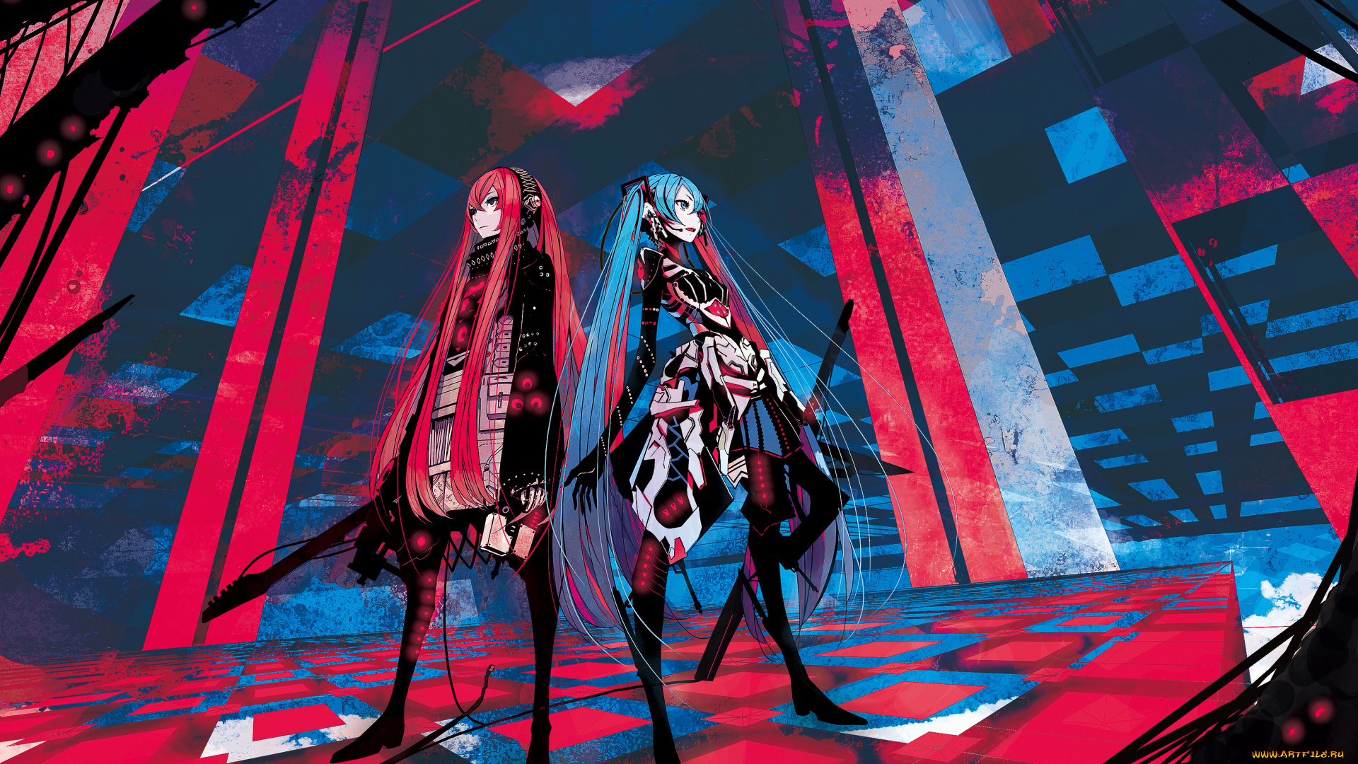 аниме, vocaloid, megurine, luka, hatsune, miku