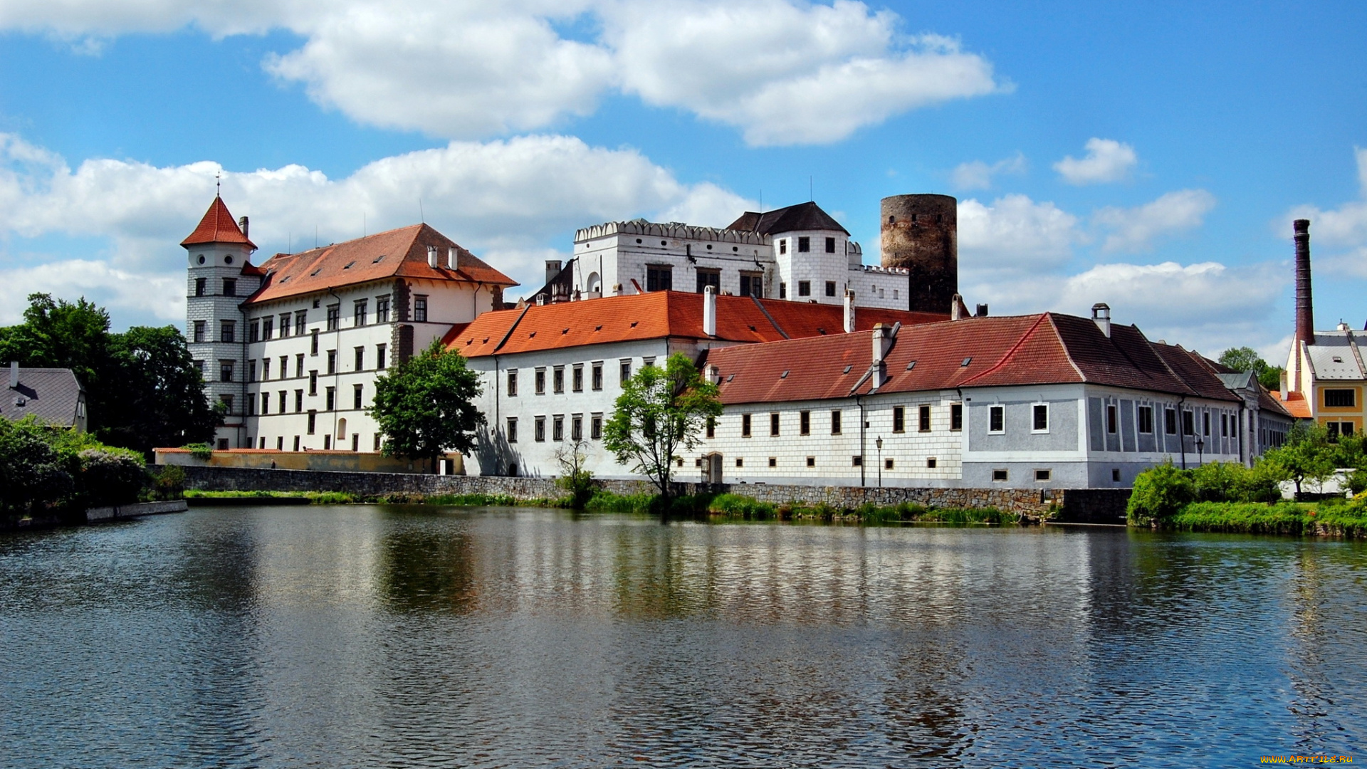 Чехия, jind&, 345, ich&, 367, hradec, города, улицы, площади, набережные, река, дома, замок