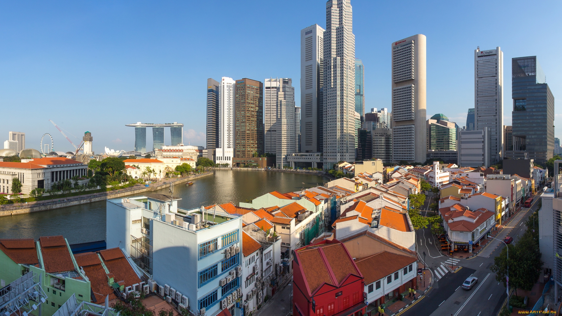 города, сингапур, небоскрёбы, мегаполис, здания, панорама