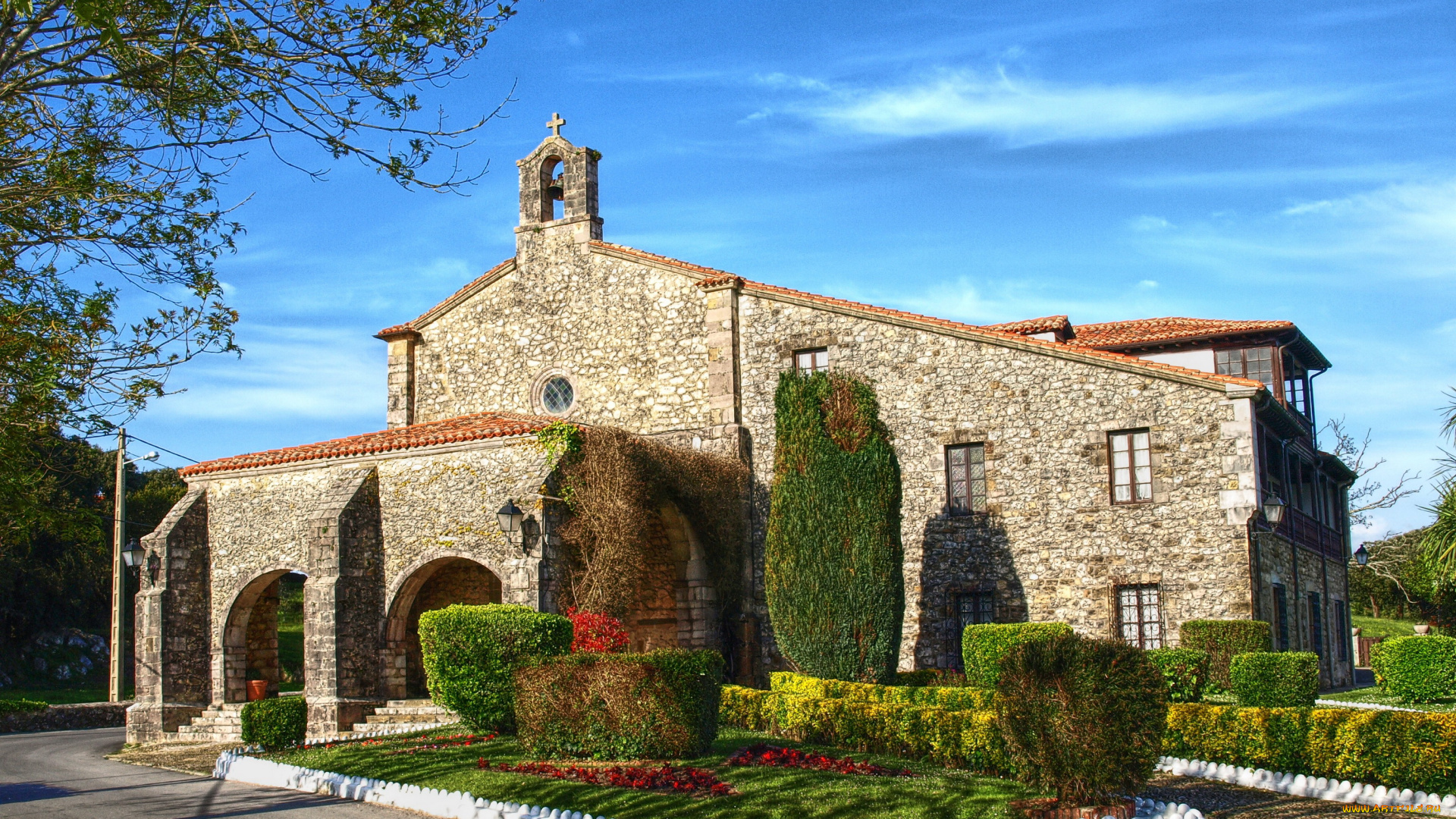 испания, кантабрия, сан, висенте, де, ла, баркера, города, католические, соборы, костелы, аббатства, ландшафт, храм