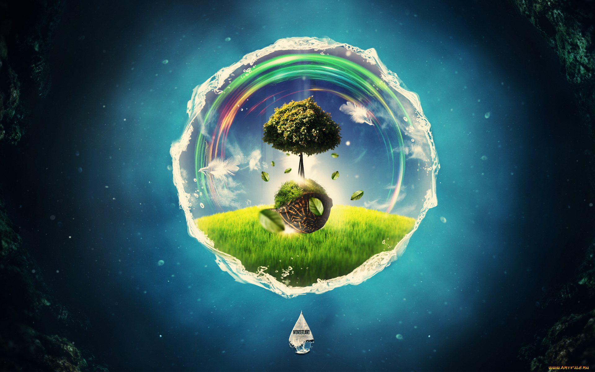 разное, компьютерный, дизайн, перо, листья