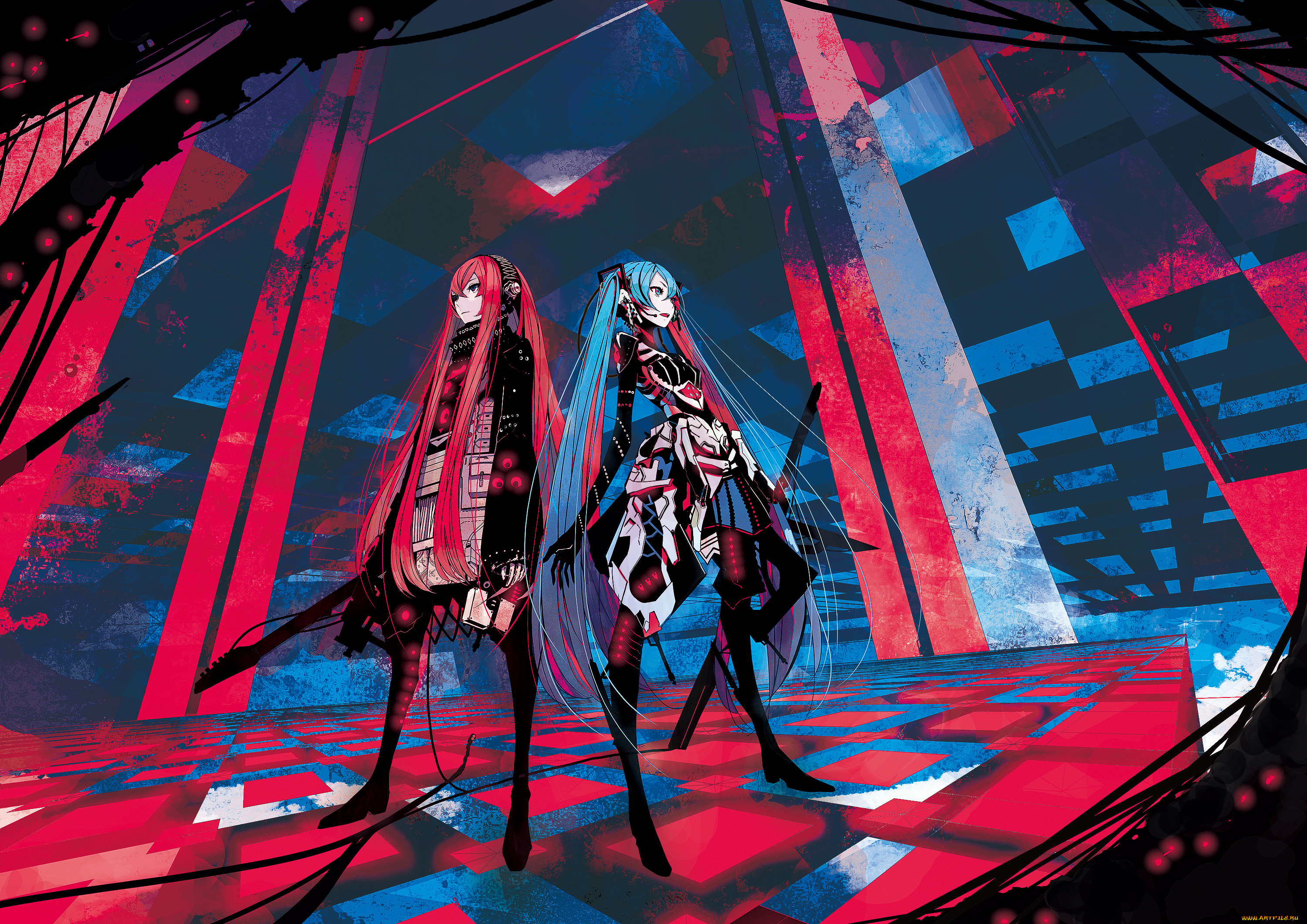 аниме, vocaloid, megurine, luka, hatsune, miku