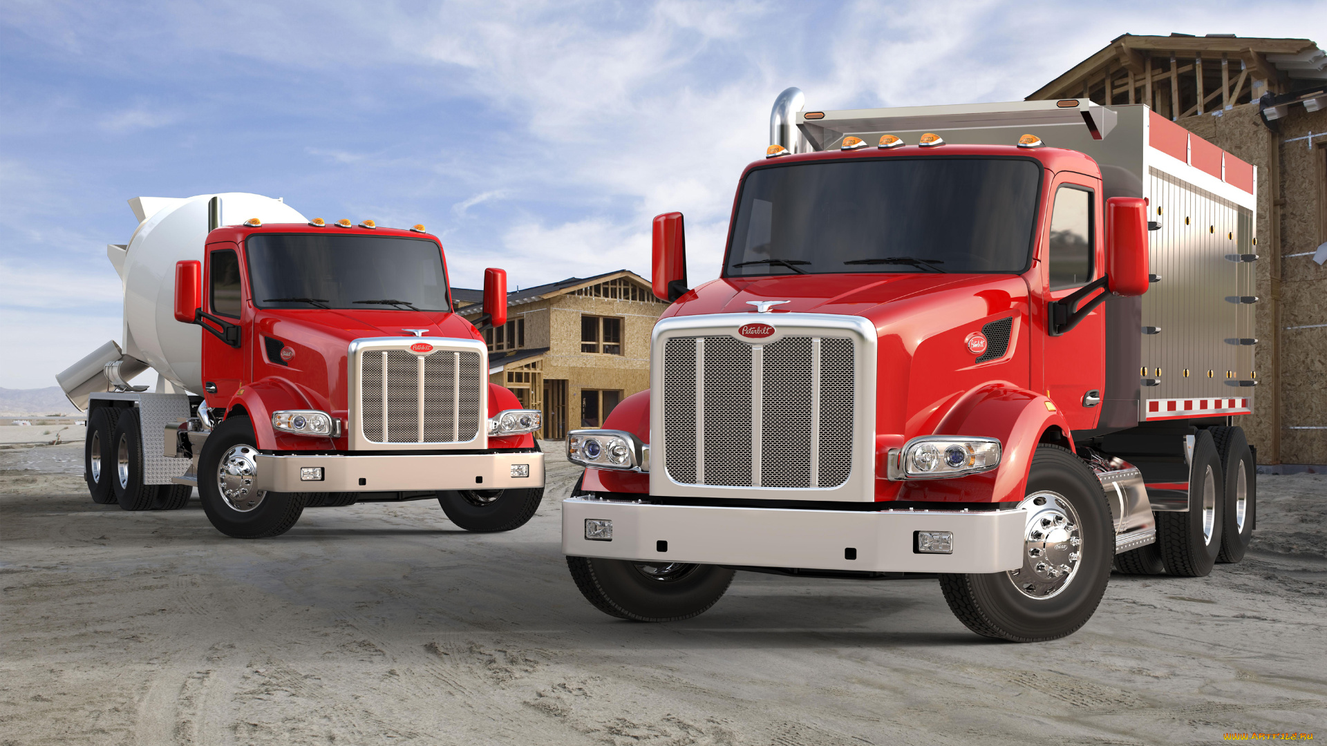 автомобили, 3д, peterbilt