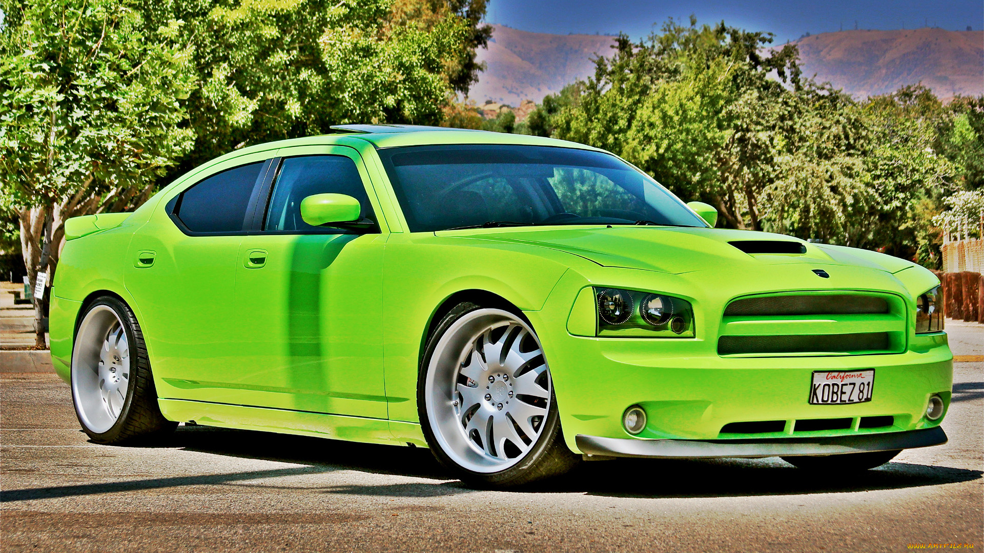 автомобили, dodge, green