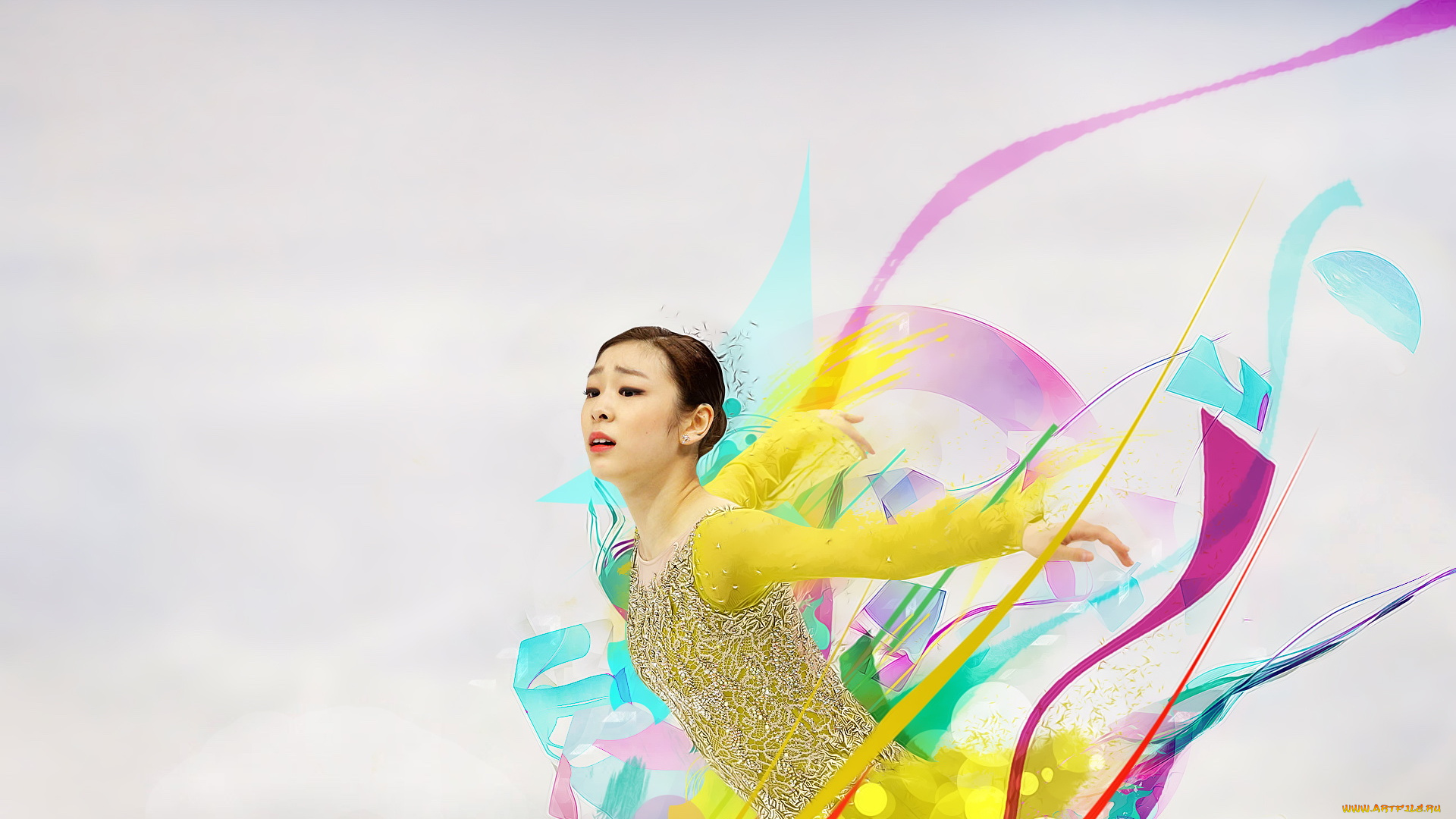 девушки, yuna, kim, графика