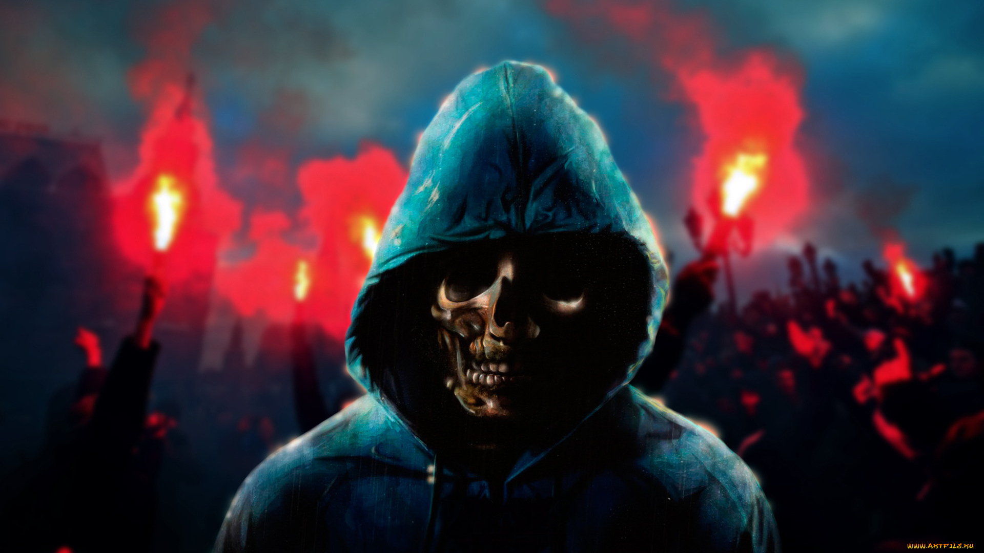 фэнтези, нежить, скелет, смерть, кремль, фанаты, череп