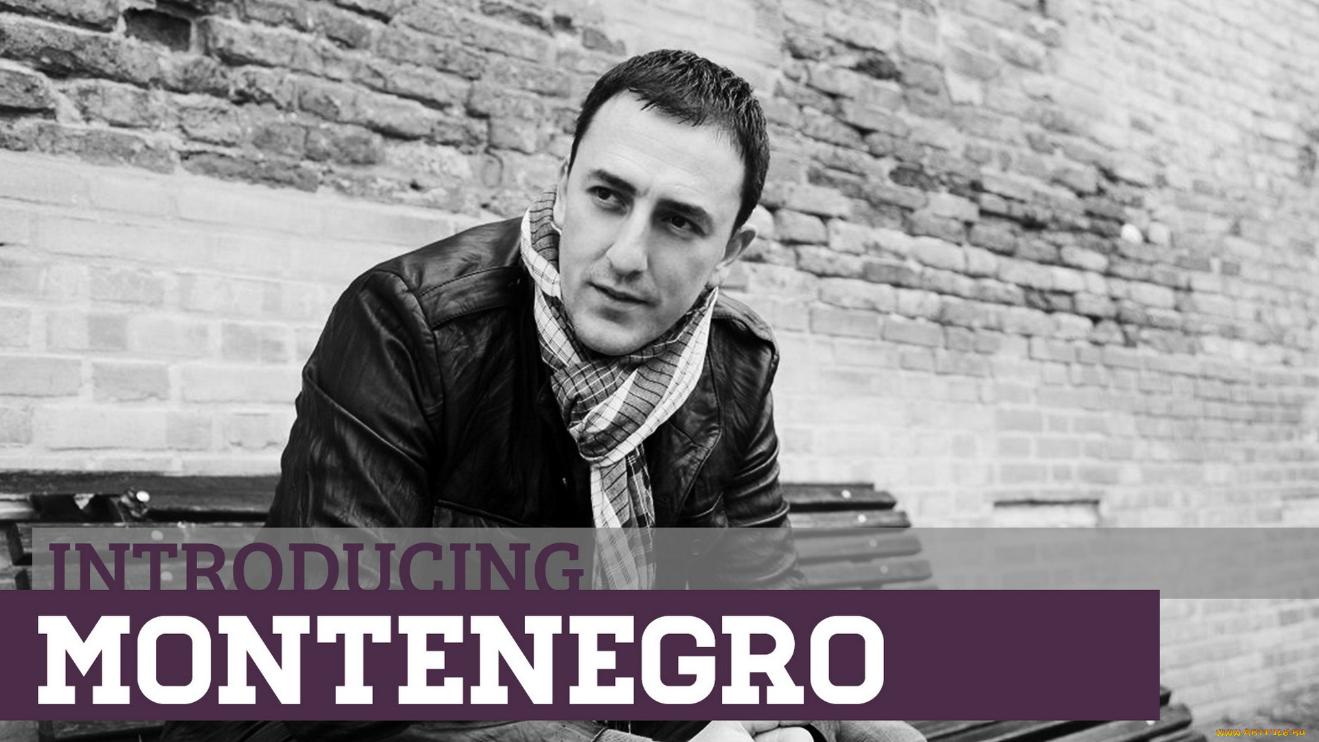 музыка, евровидение, sergej, etkovi, певец, Черногория, черно-белая, стена, шарф, куртка