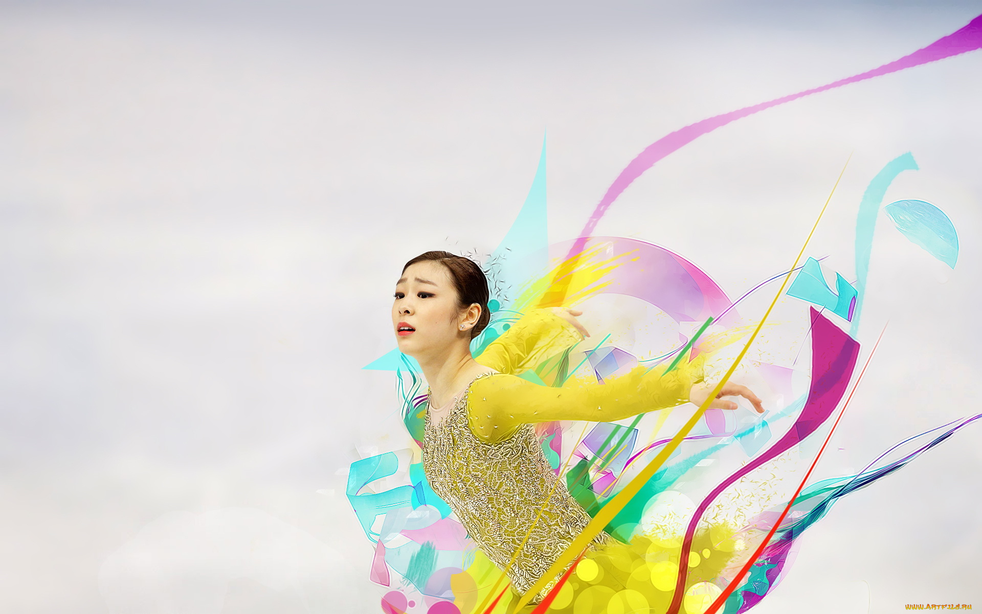 девушки, yuna, kim, графика