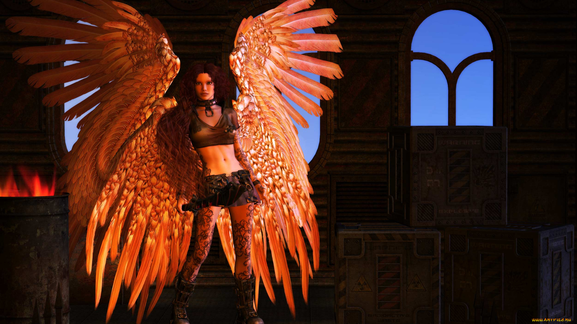 3д, графика, ангел, , angel, ангел, фон, взгляд, девушка