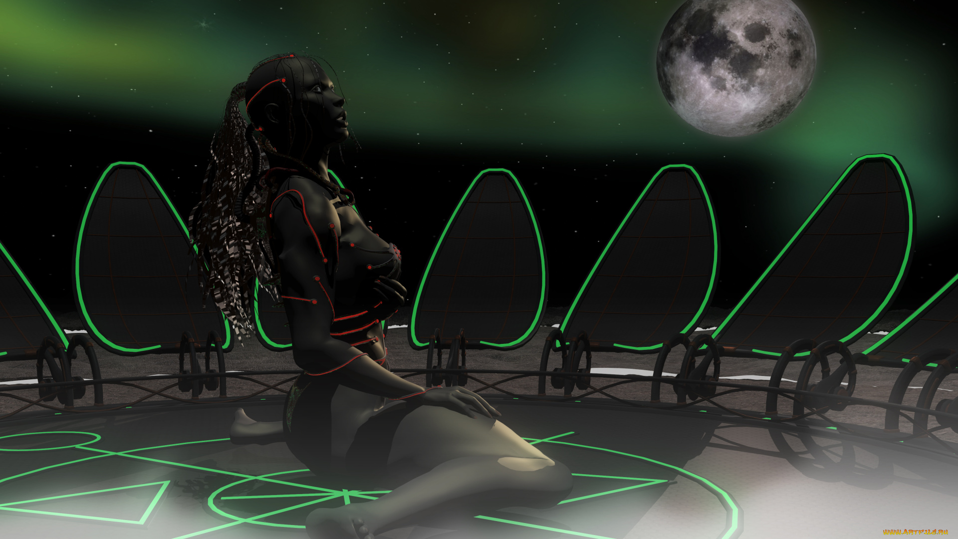 3д, графика, фантазия, , fantasy, фон, взгляд, девушка