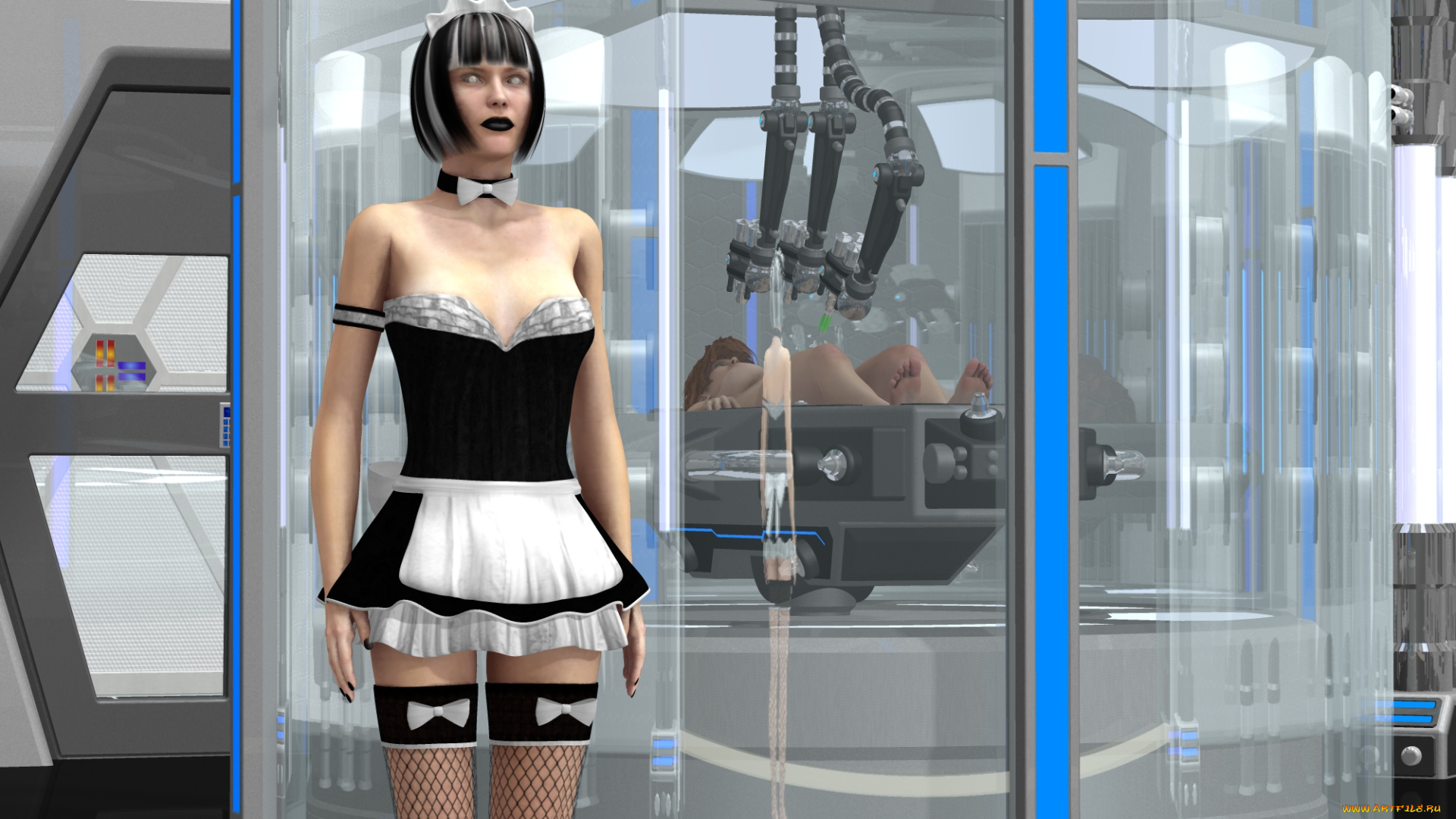 3д, графика, фантазия, , fantasy, фон, взгляд, девушка