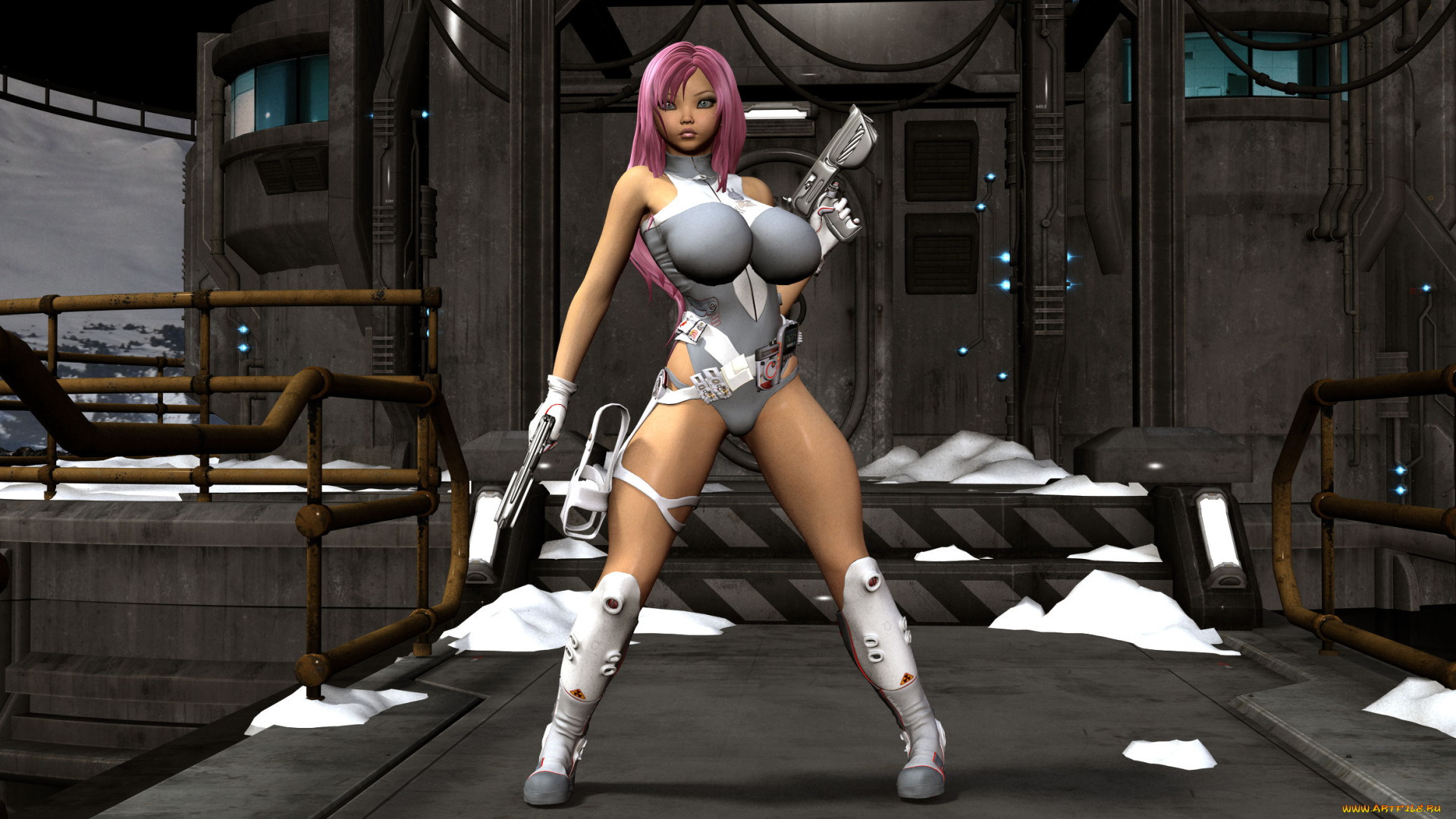 3д, графика, фантазия, , fantasy, оружие, фон, взгляд, девушка