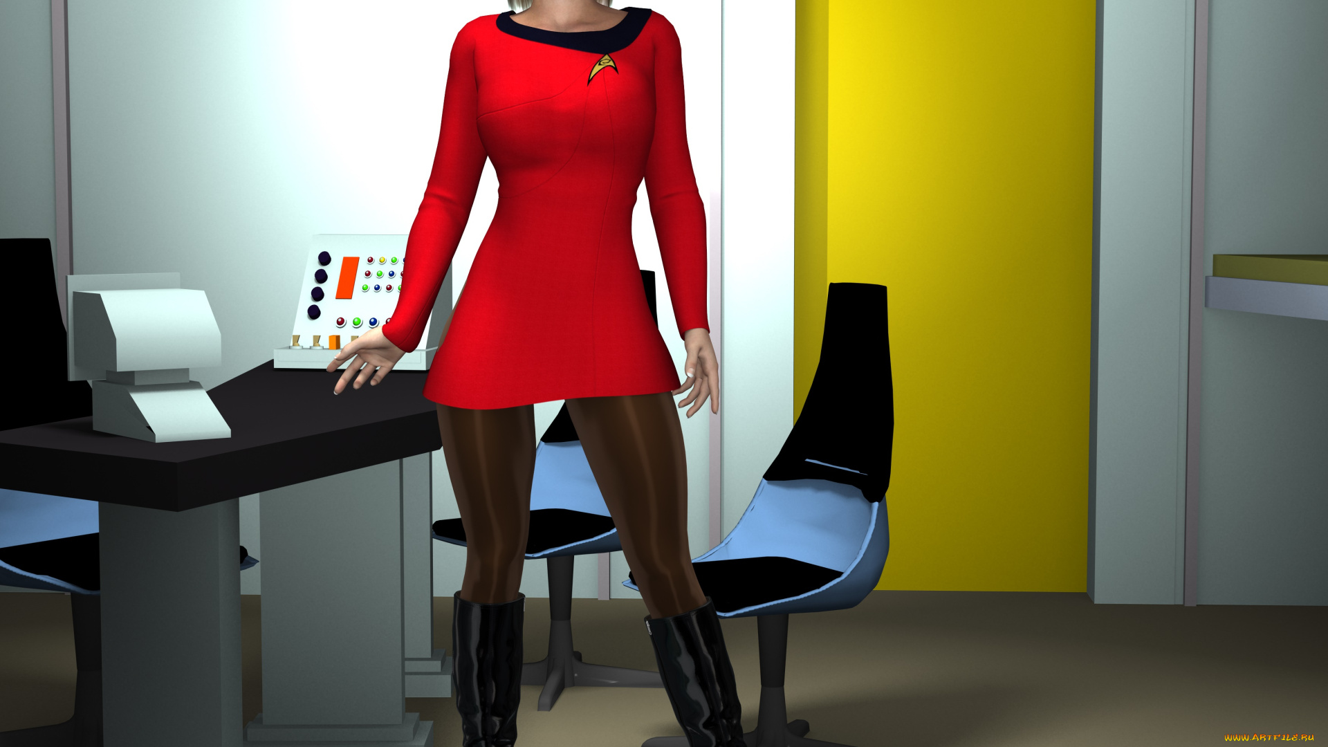 3д, графика, люди, , people, девушка, взгляд, фон, стол, стулья