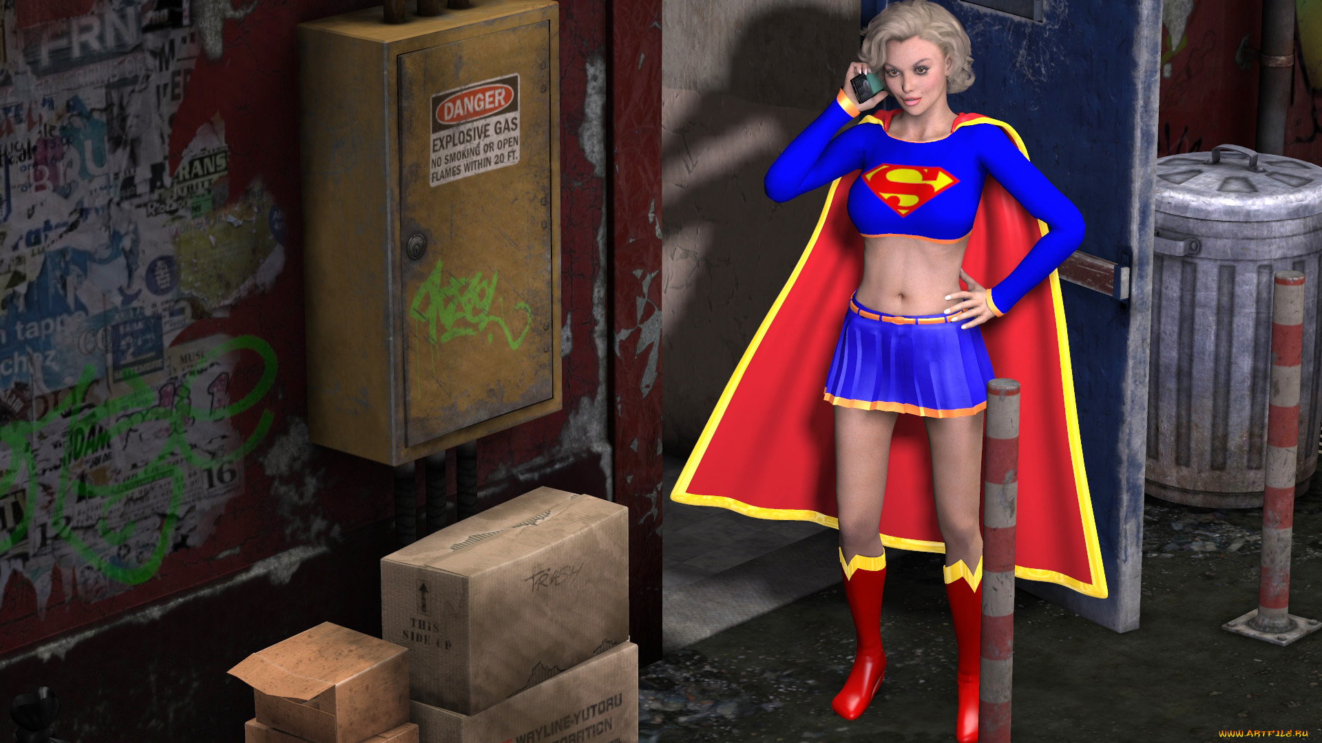 3д, графика, люди, , people, девушка, взгляд, фон, супермен