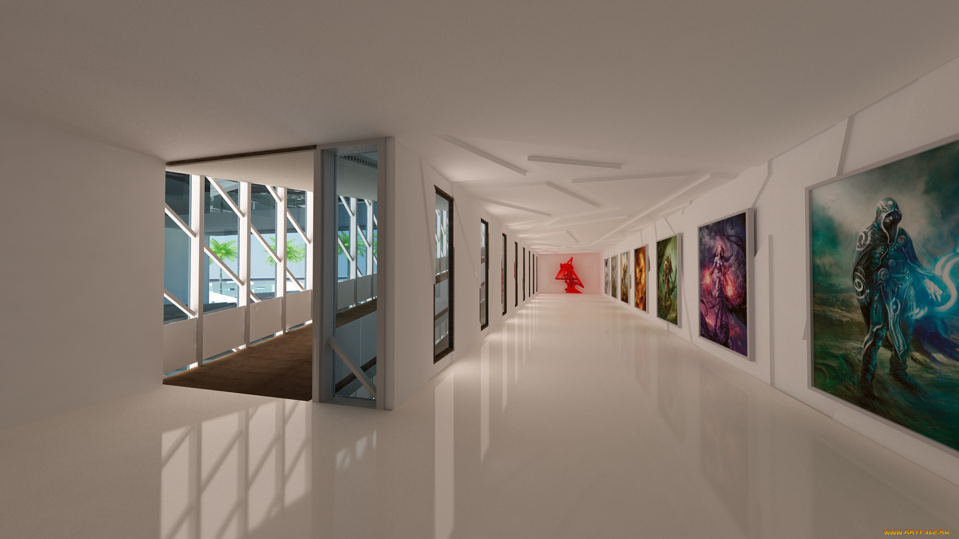 3д, графика, реализм, , realism, картины, коридор