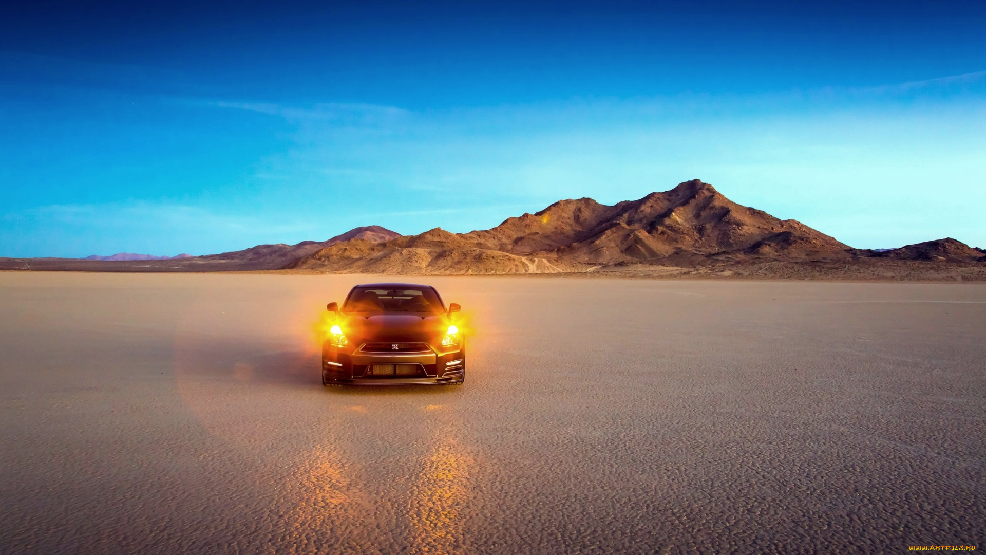 nissan, gtr, автомобили, nissan, datsun, ниссан, пустыня, фары, track, машина, edition, свет, gtr