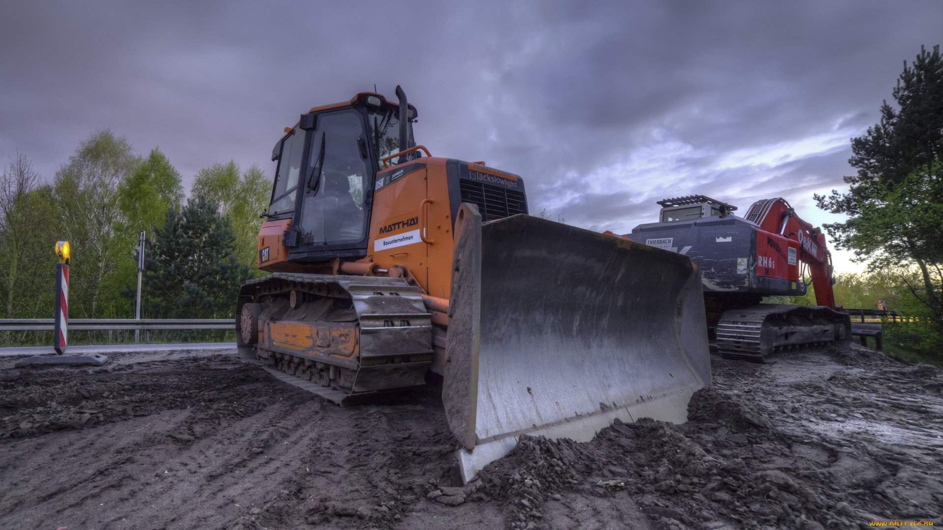 техника, бульдозеры, на, гусенецах, бульдозер, ковш