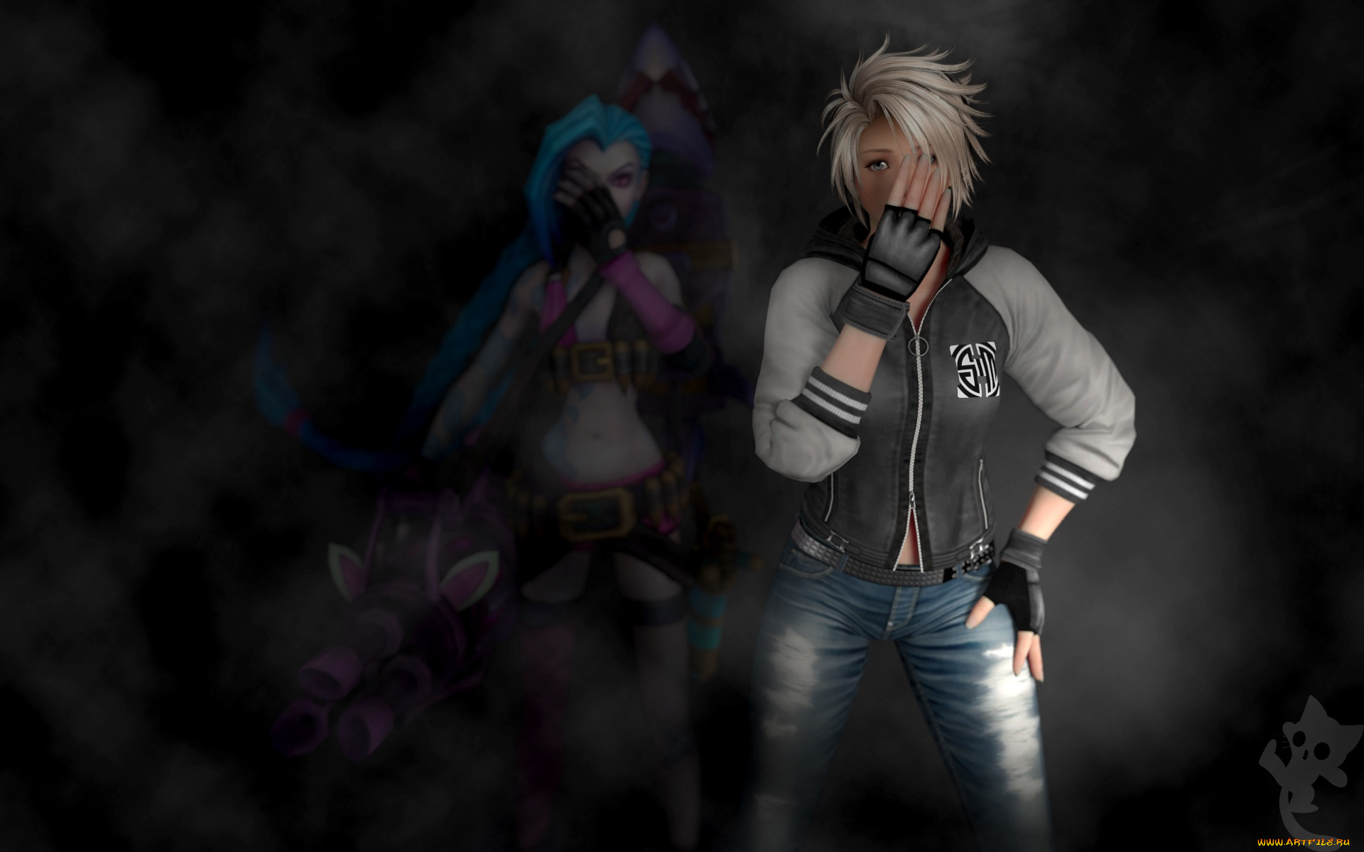 3д, графика, люди, , people, взгляд, фон, перчатки, девушка