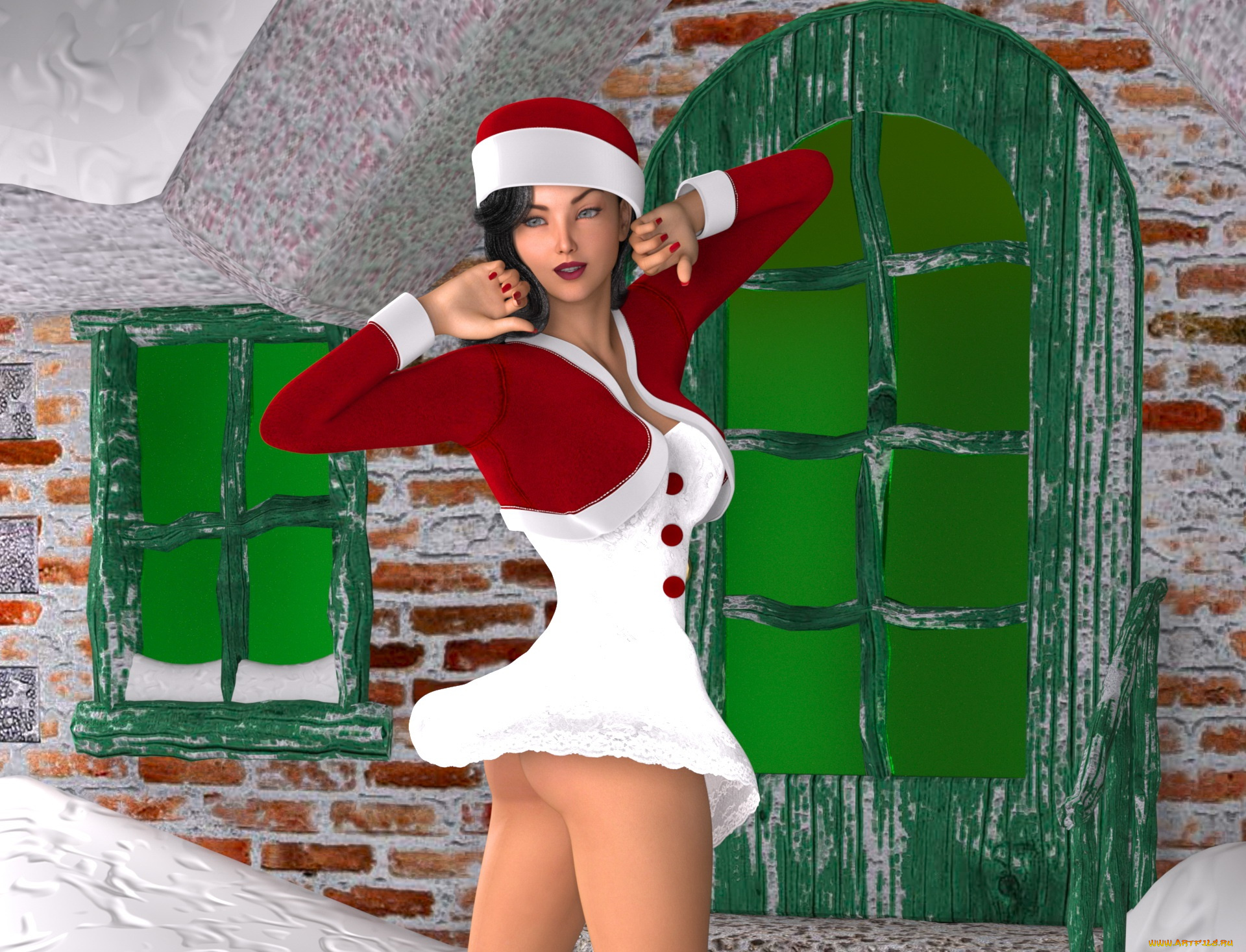 3д, графика, люди, , people, фон, шляпа, взгляд, девушка, платье