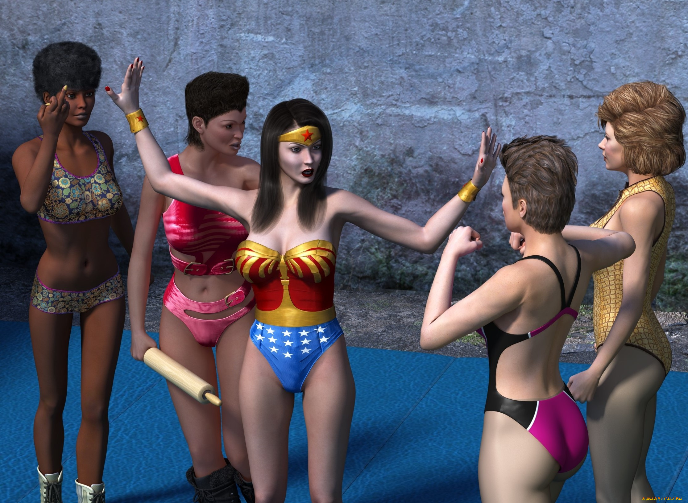 3д, графика, люди, , people, девушки, взгляд, фон, спор