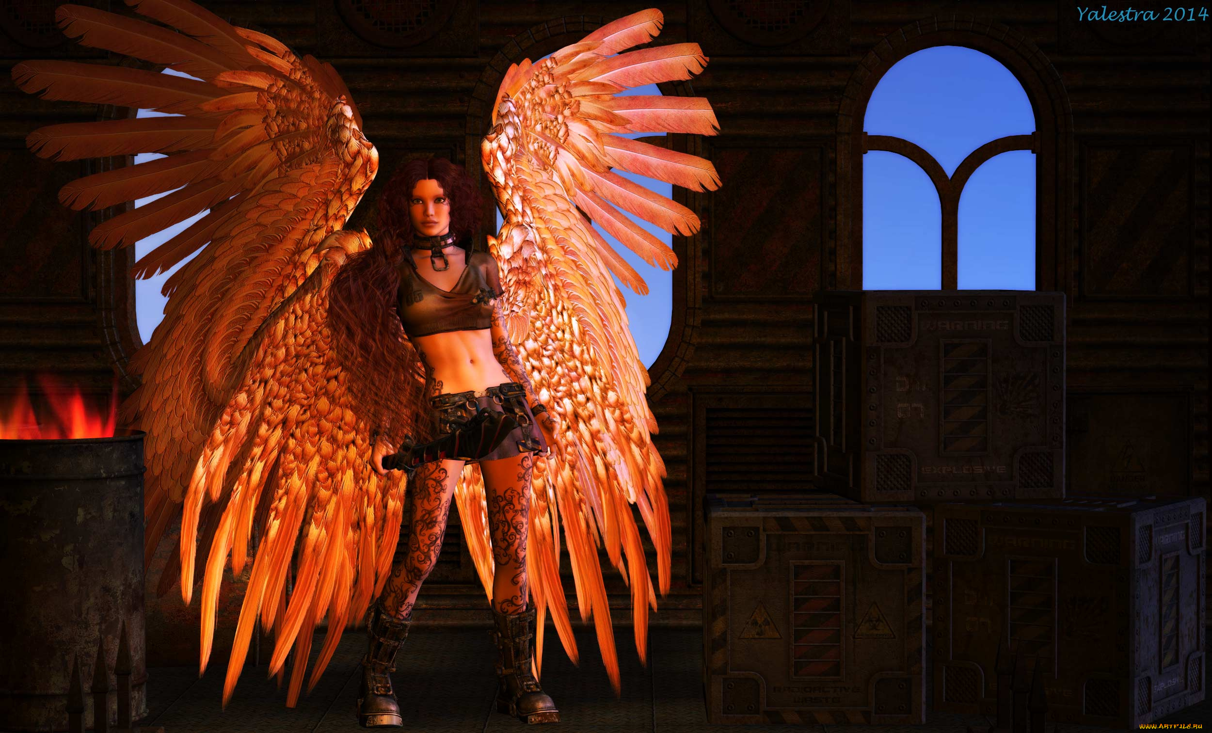 3д, графика, ангел, , angel, ангел, фон, взгляд, девушка