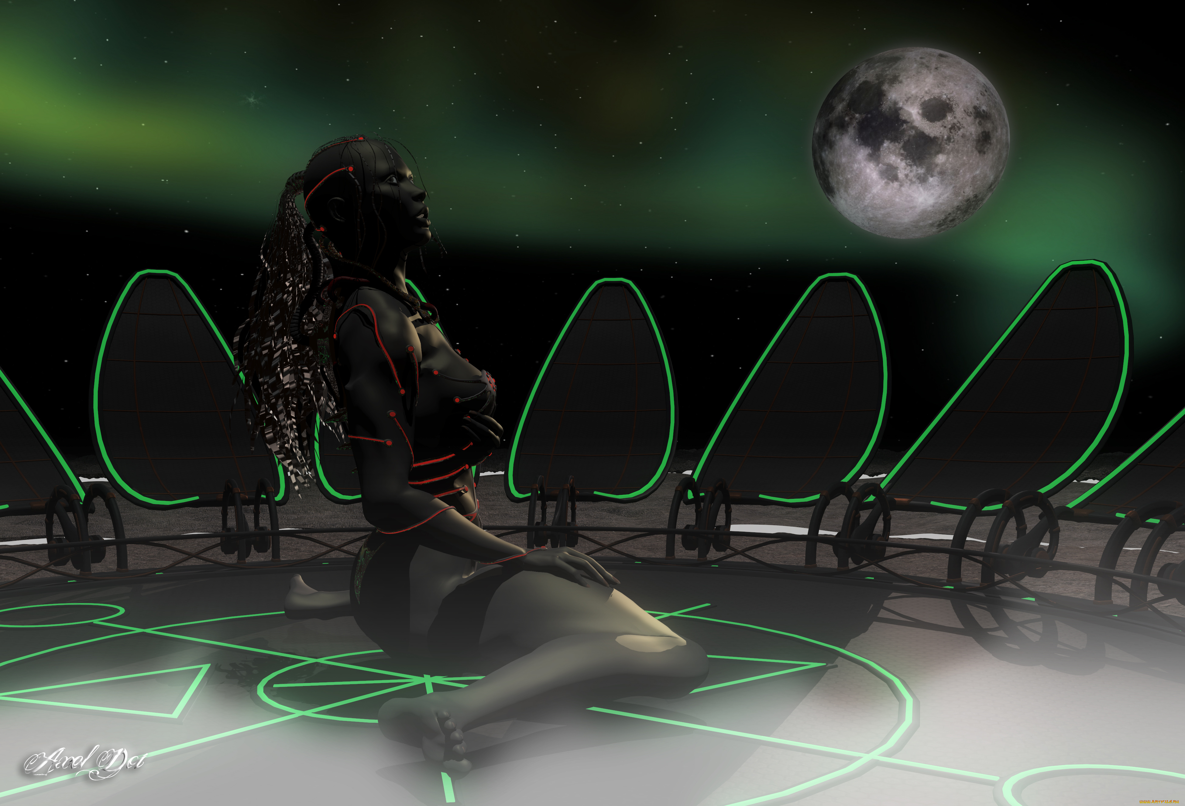 3д, графика, фантазия, , fantasy, фон, взгляд, девушка