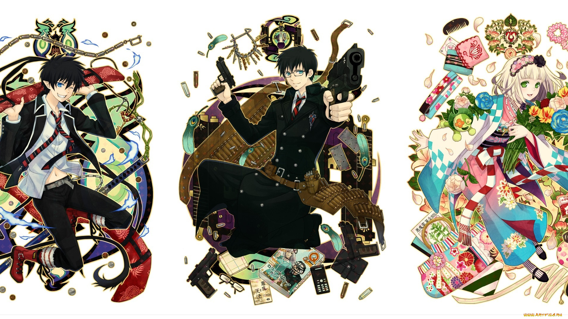 аниме, ao, no, exorcist, парни