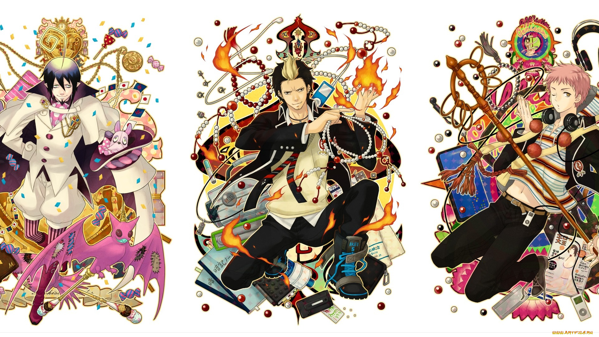 аниме, ao, no, exorcist, парни