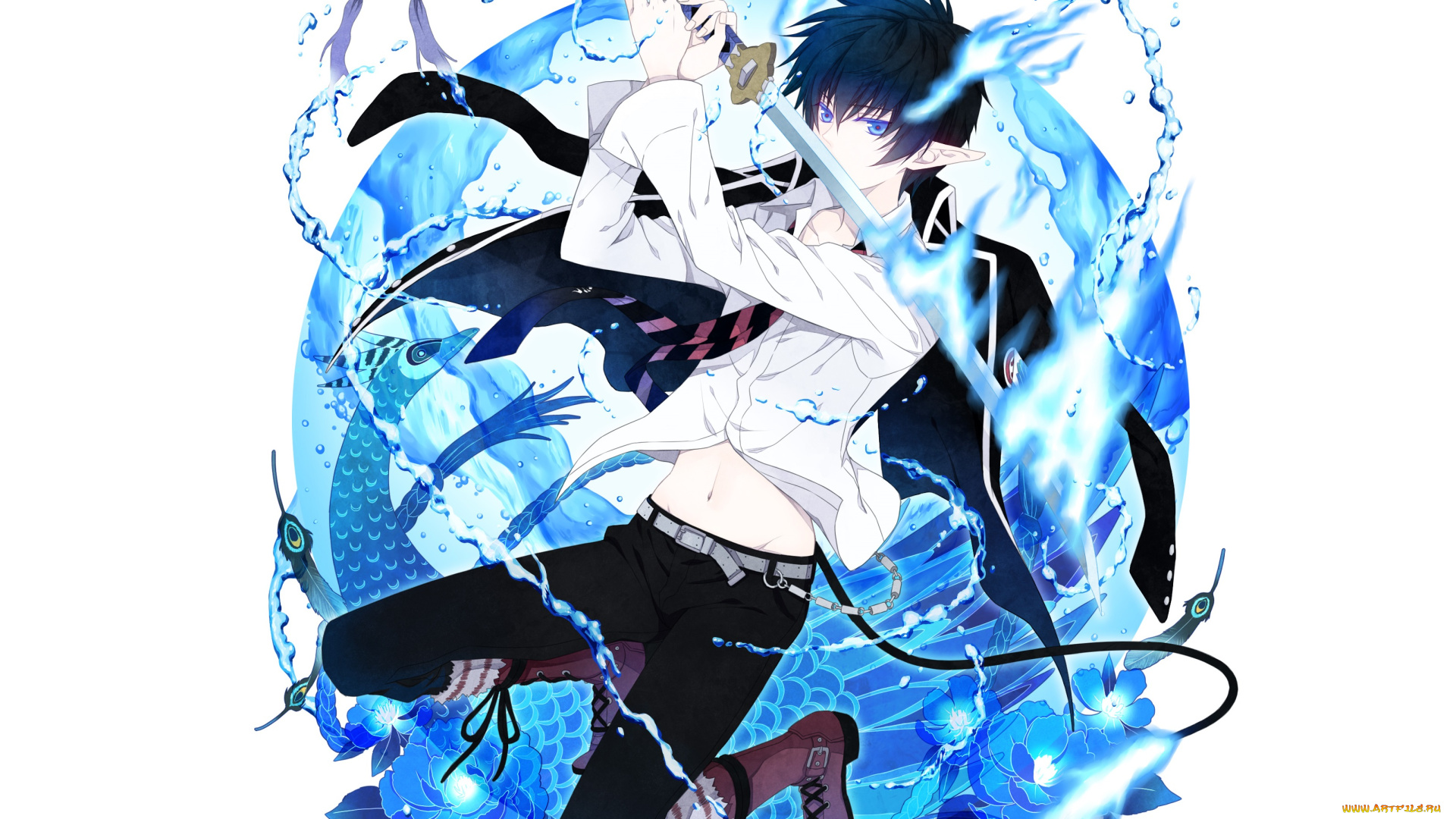 аниме, ao, no, exorcist, рин