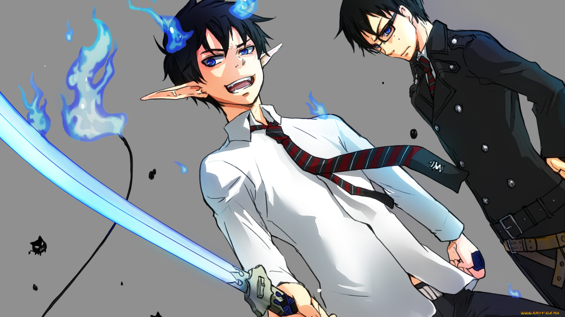 аниме, ao, no, exorcist, рин, юкио, братья, парни