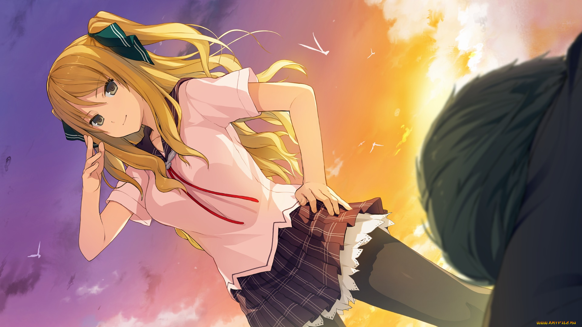 аниме, aokana, девушка, фон, взгляд