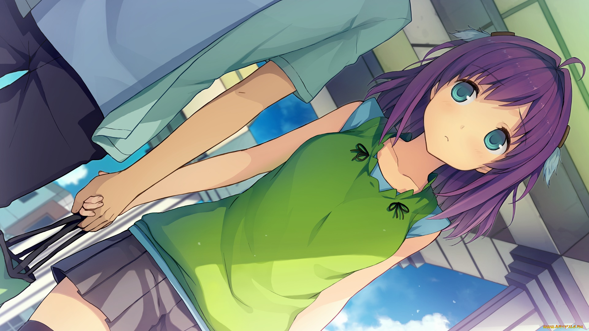 аниме, aokana, фон, взгляд, девушка