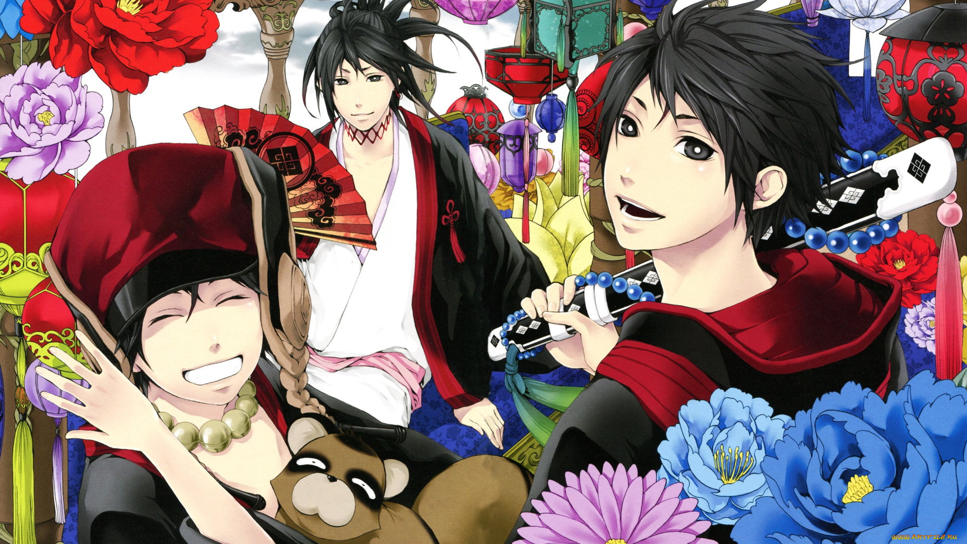аниме, donten, ni, warau, парни, братья, кумо