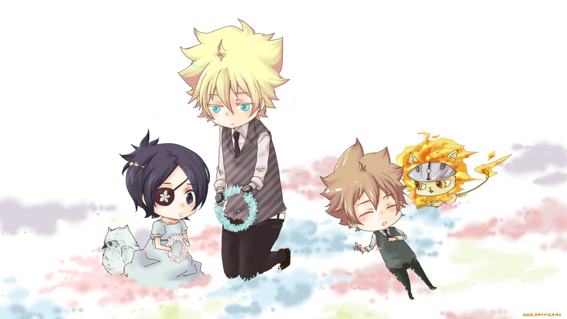 аниме, katekyo, hitman, reborn, малыши