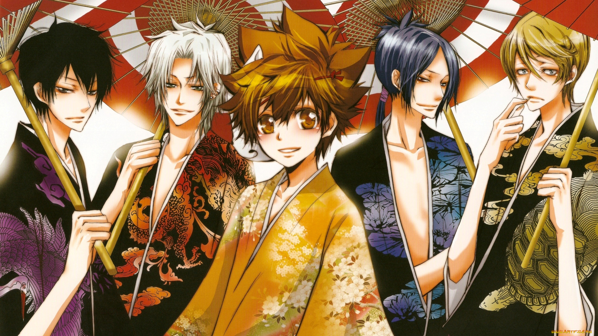 аниме, katekyo, hitman, reborn, парни