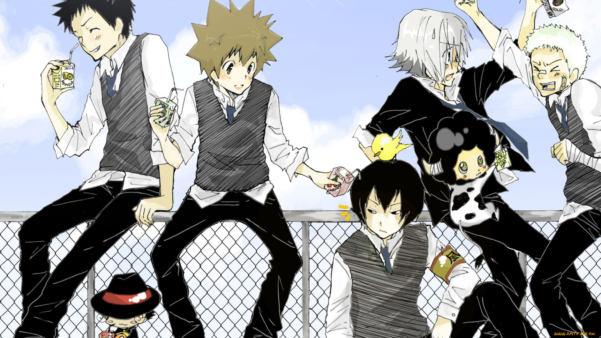 аниме, katekyo, hitman, reborn, парни