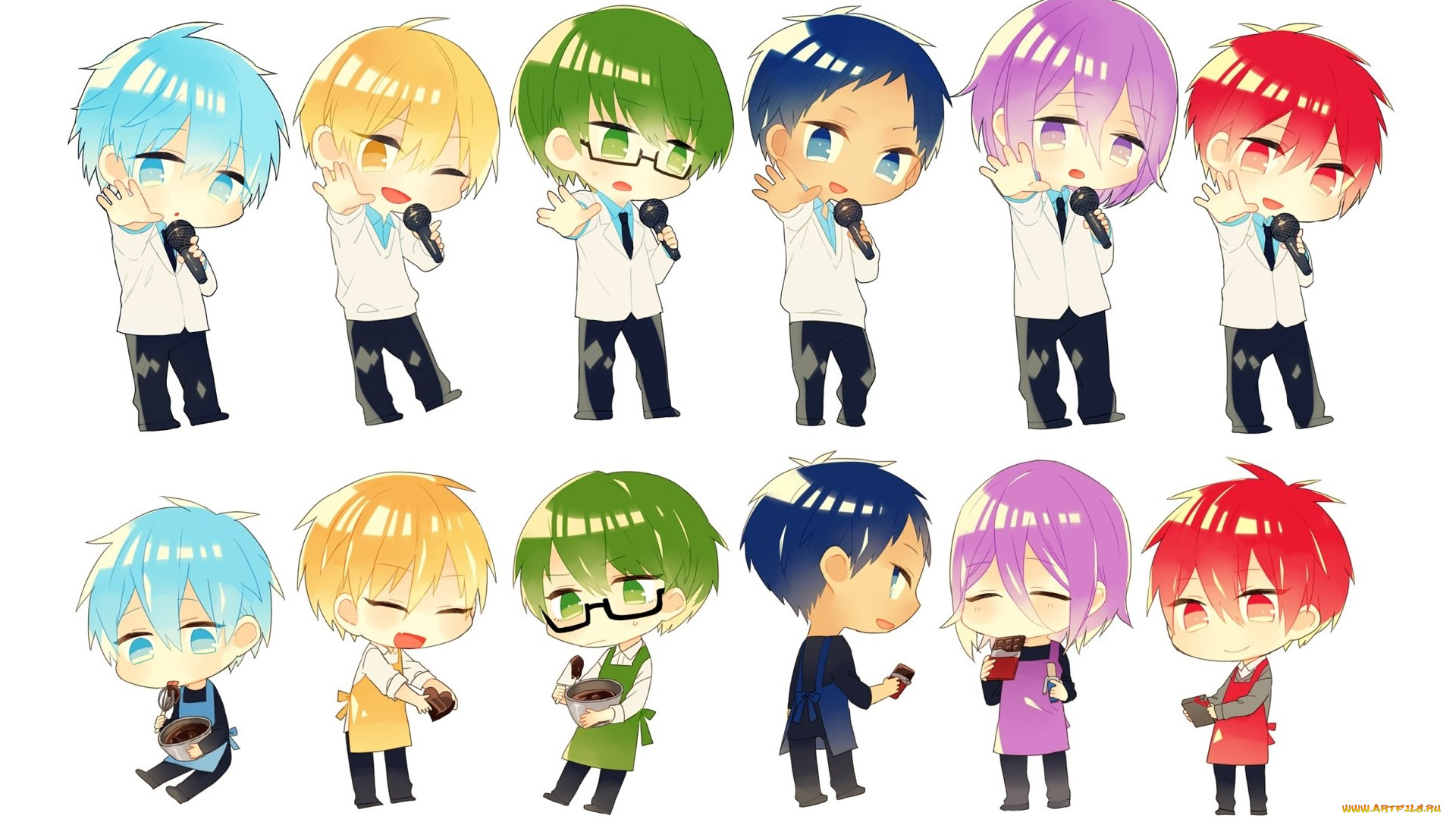 аниме, kuroko, no, baske, малыши