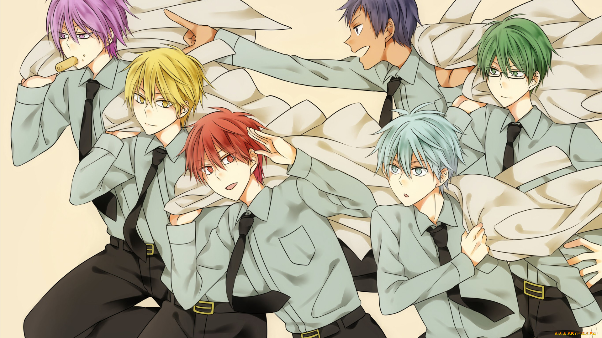 аниме, kuroko, no, baske, парни