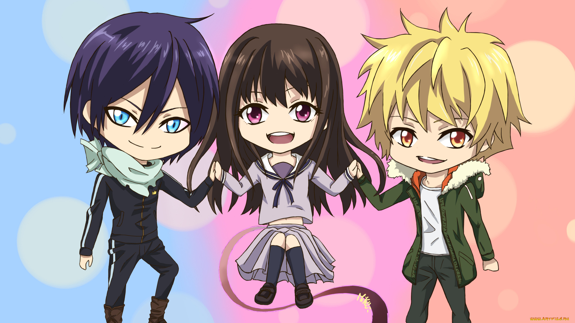 аниме, noragami, малыши