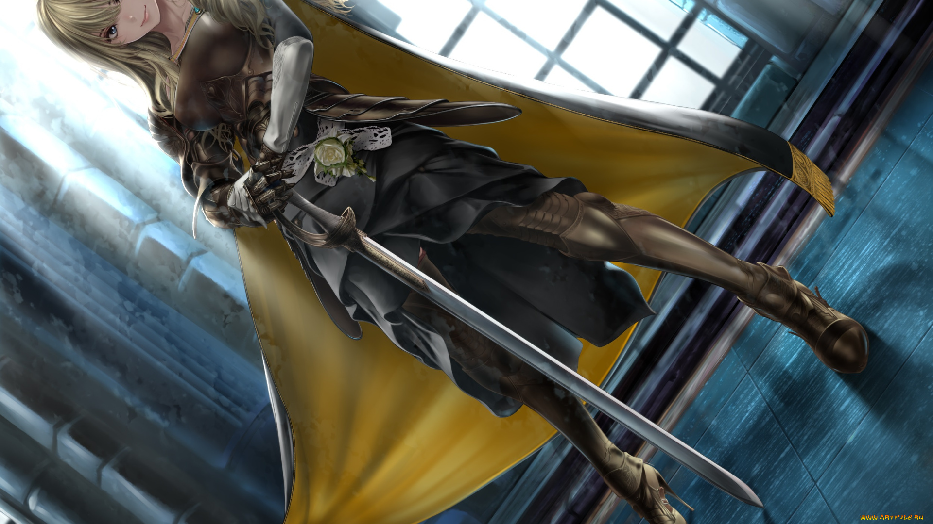 аниме, оружие, , техника, , технологии, девушка, меч