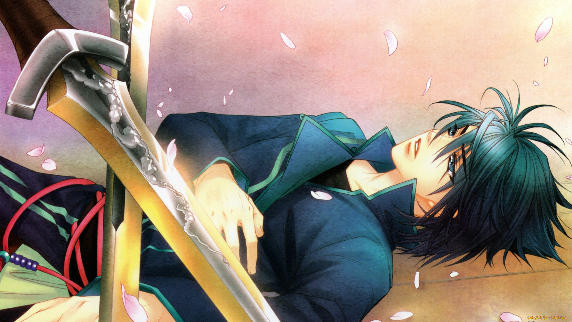 аниме, оружие, , техника, , технологии, клинки, меч, лепестки, руки