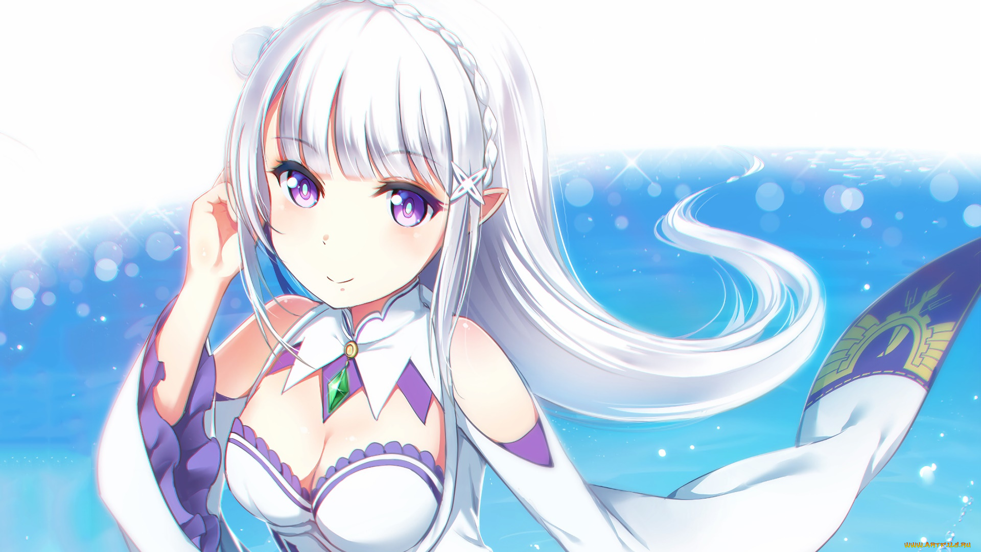 аниме, re, , zero, kara, hajimeru, isekai, seikatsu, взгляд, эльфийка, фон