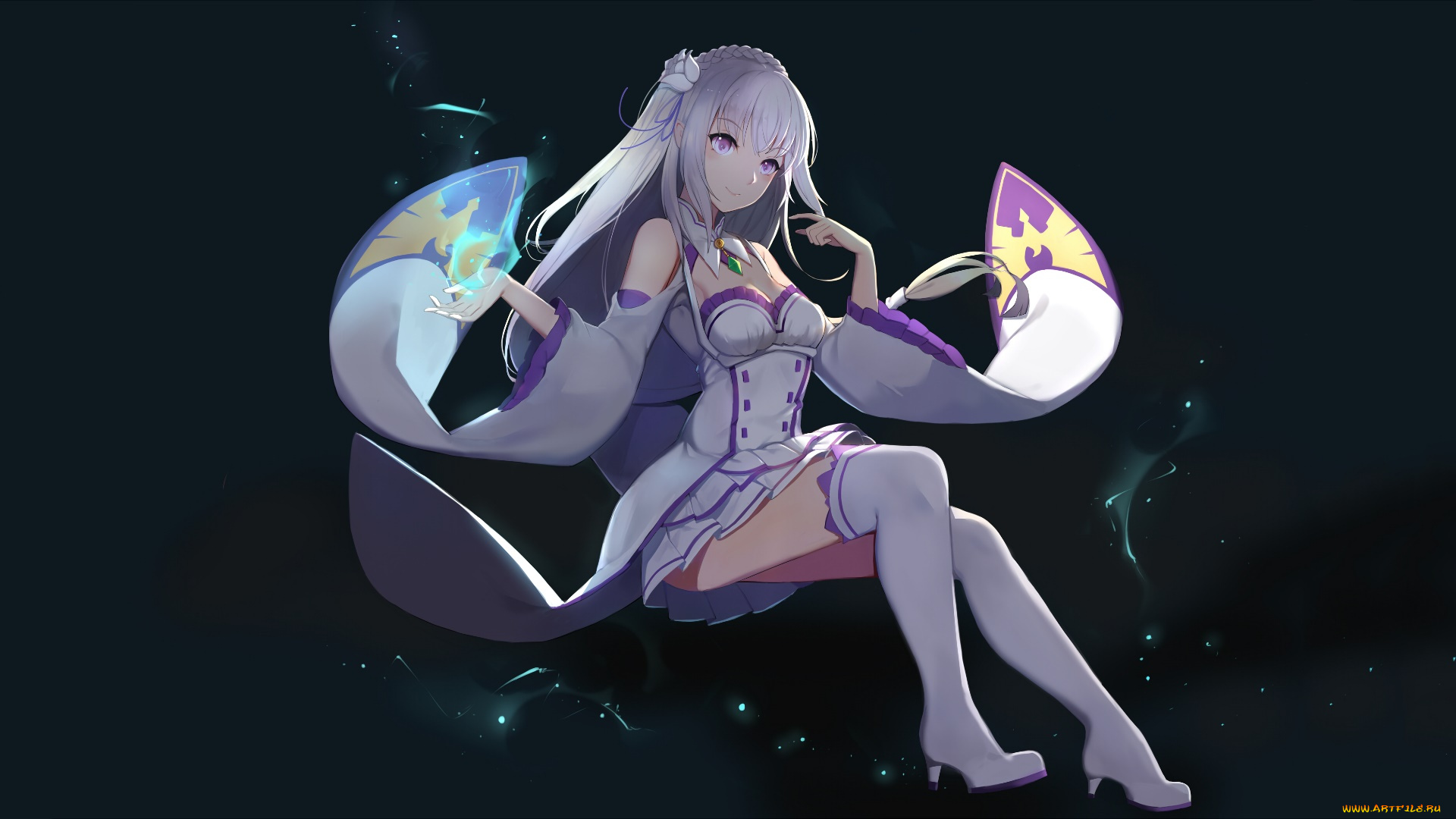 аниме, re, , zero, kara, hajimeru, isekai, seikatsu, девушка, взгляд, фон