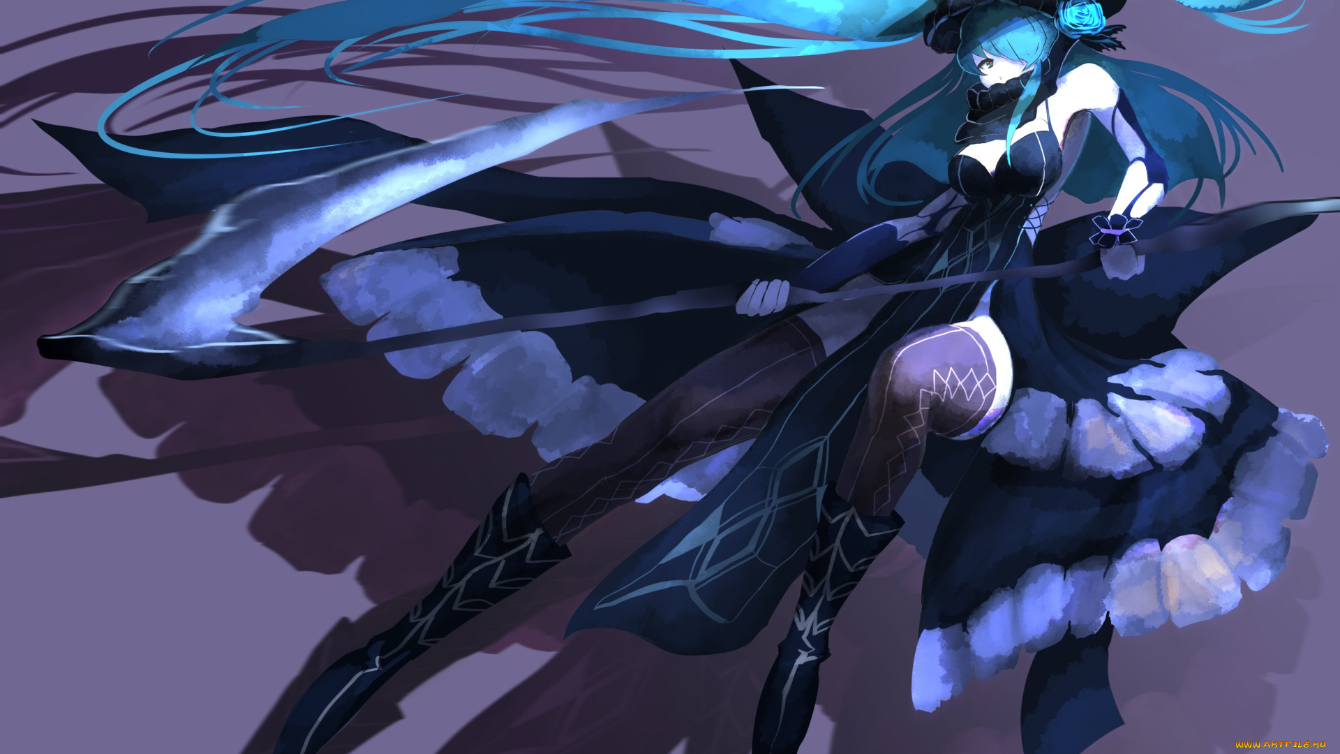 аниме, vocaloid, коса, девушка