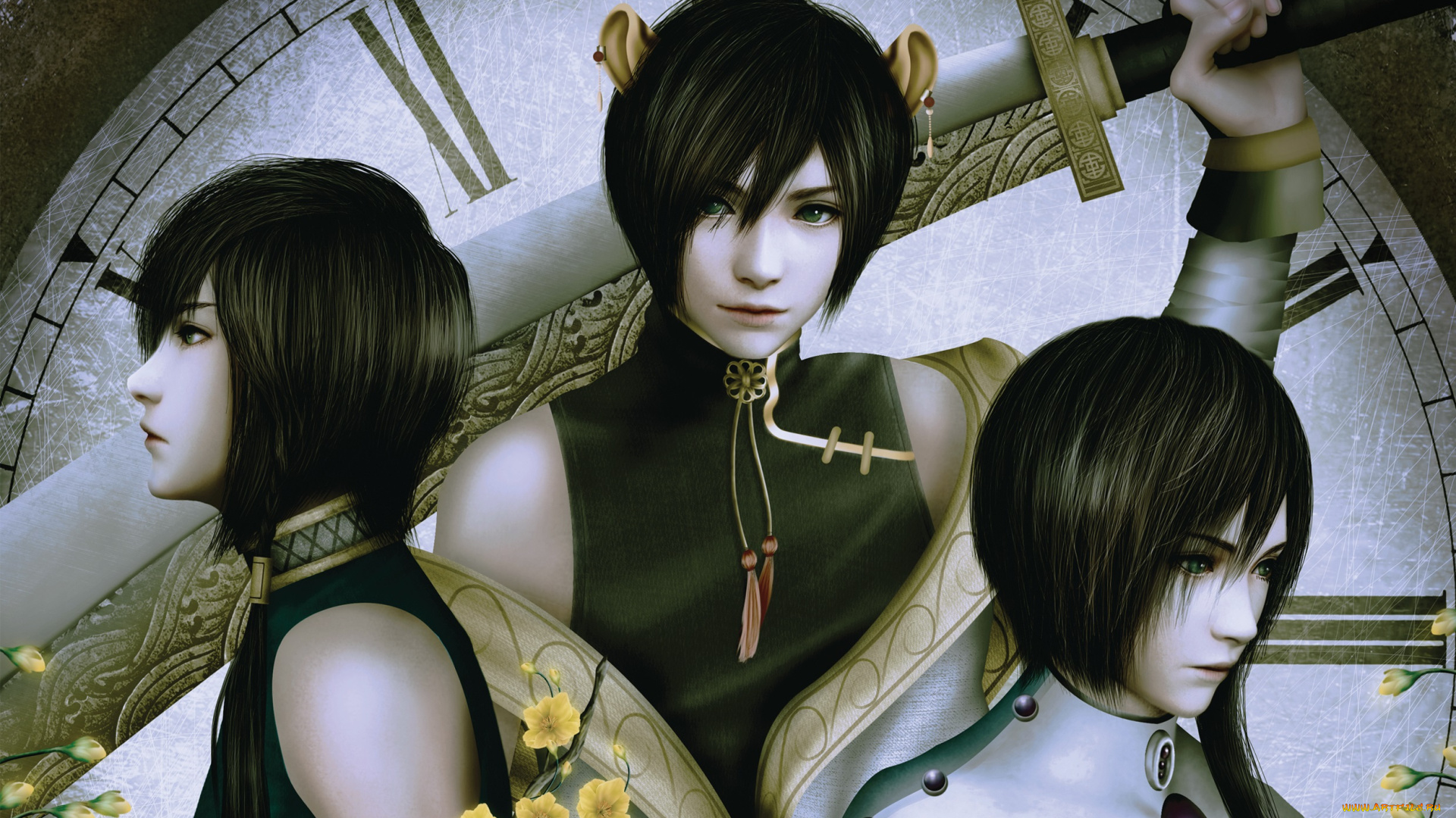 фэнтези, люди, парни, часы